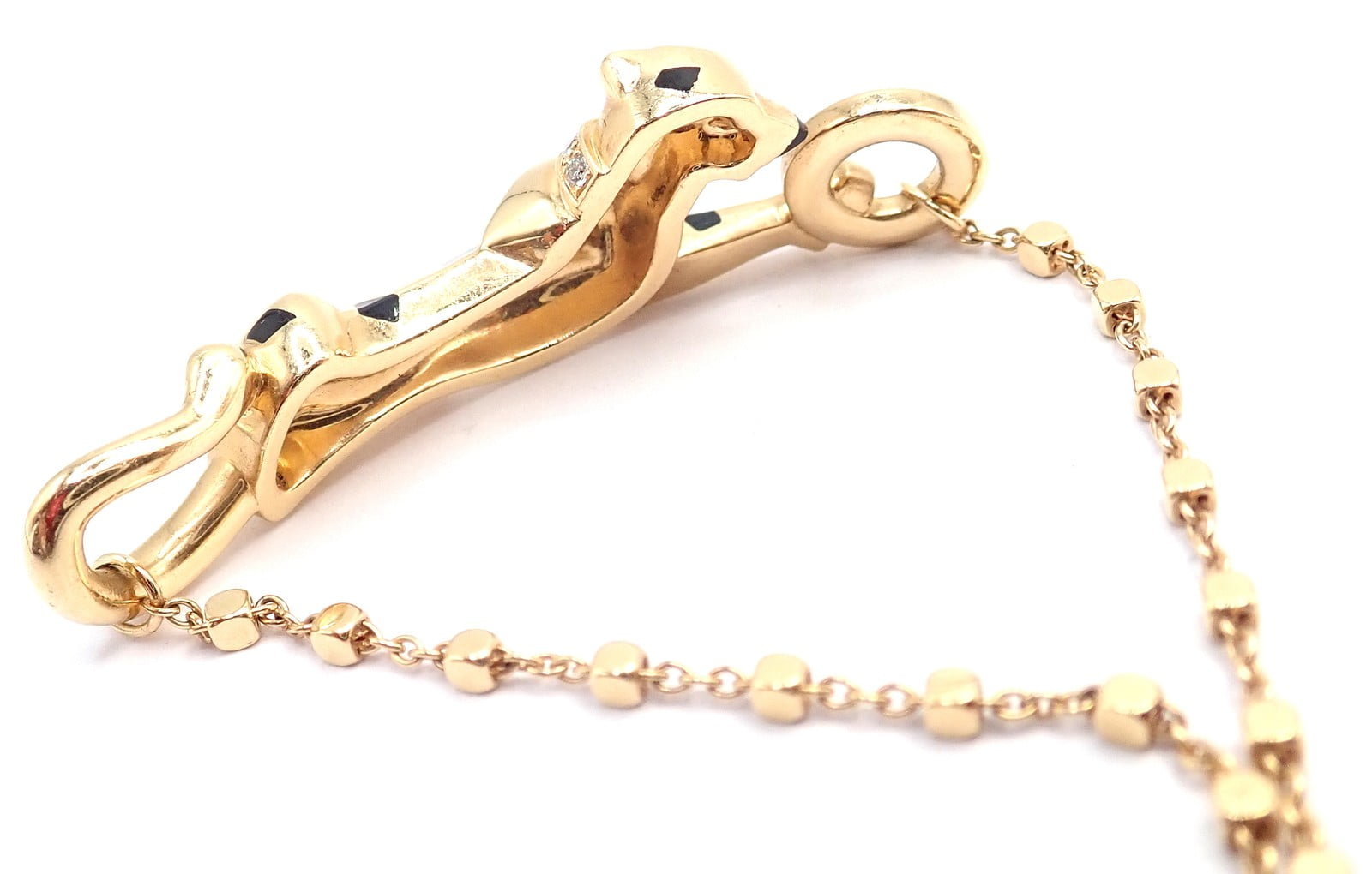Cartier Jewelry & Watches:Fine Jewelry:Bracelets & Charms Authentic! Cartier Panther 18k Yellow Gold Diamond Tsavorite Bracelet Cert.