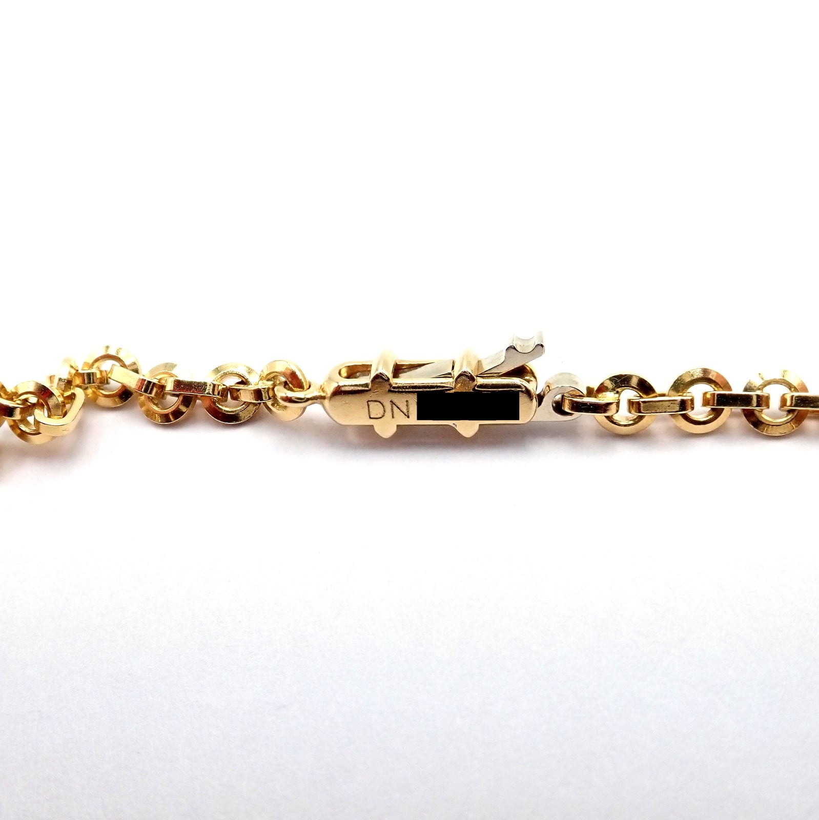 Rare! Authentic Cartier 18k Yellow Gold Hematite Dolphin Pendant Link Necklace | Fortrove