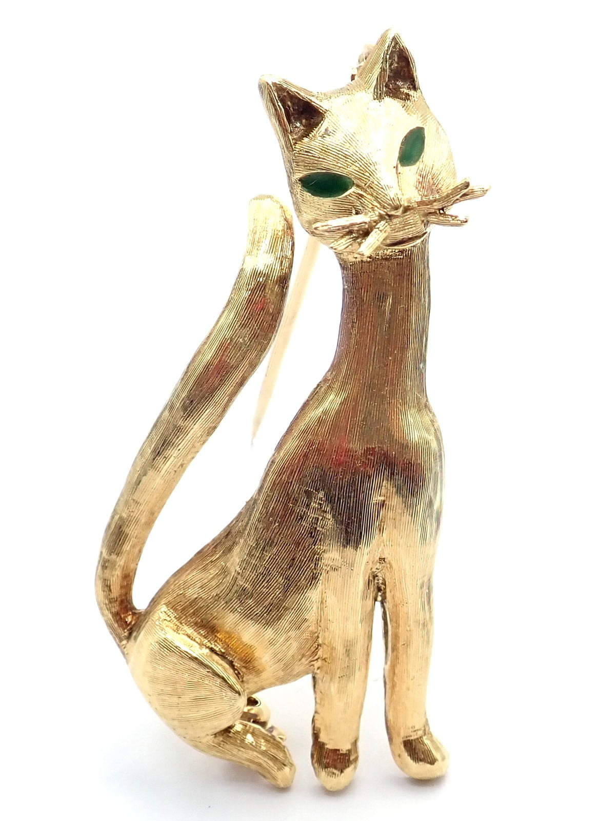 Tiffany & Co. Jewelry & Watches:Fine Jewelry:Brooches & Pins Authentic! Tiffany & Co 18k Yellow Gold Emerald Cat Pin Brooch