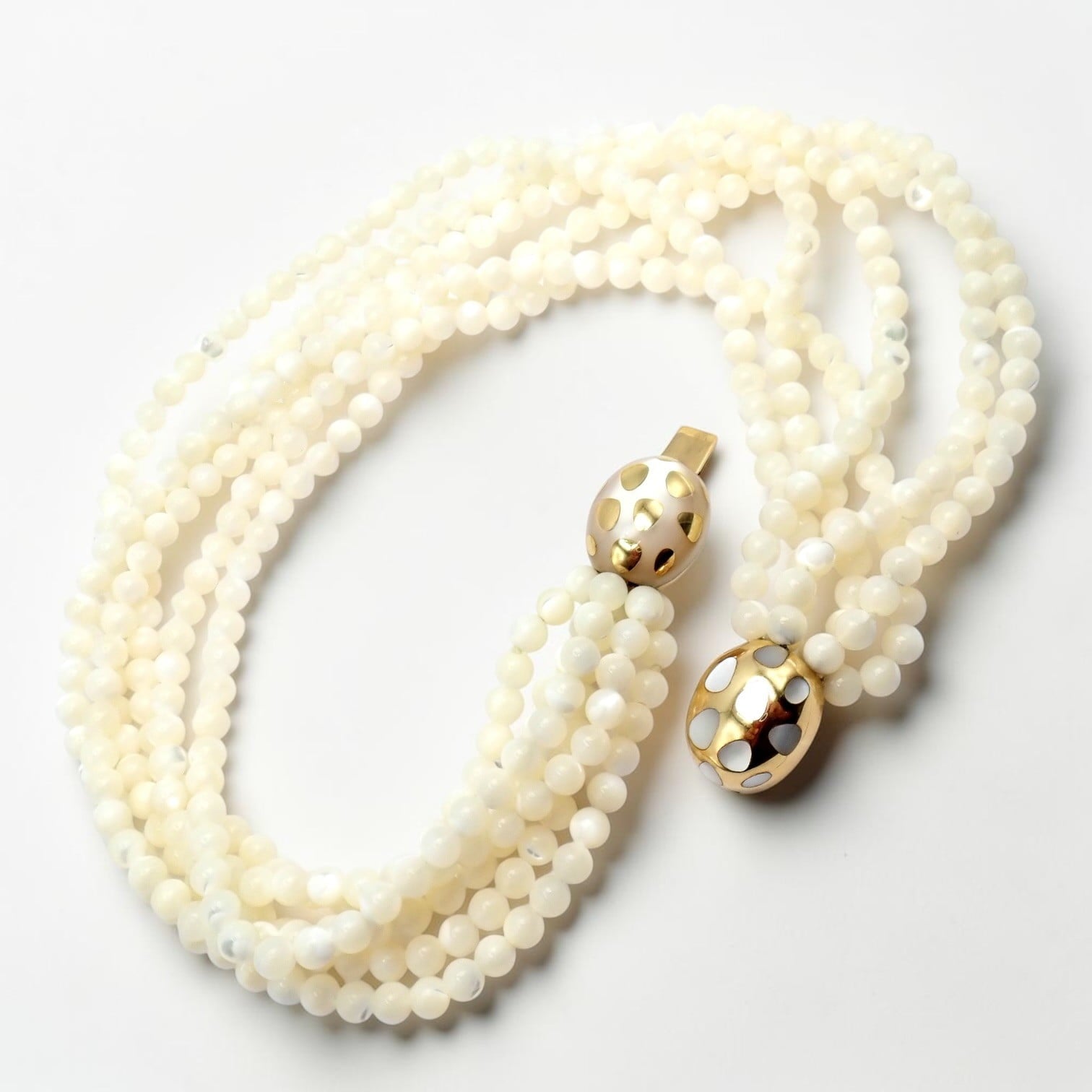 Tiffany & Co. Jewelry & Watches:Fine Jewelry:Necklaces & Pendants Tiffany & Co Cummings 18k Gold Mother Of Pearl Bead Positive Torsade Necklace