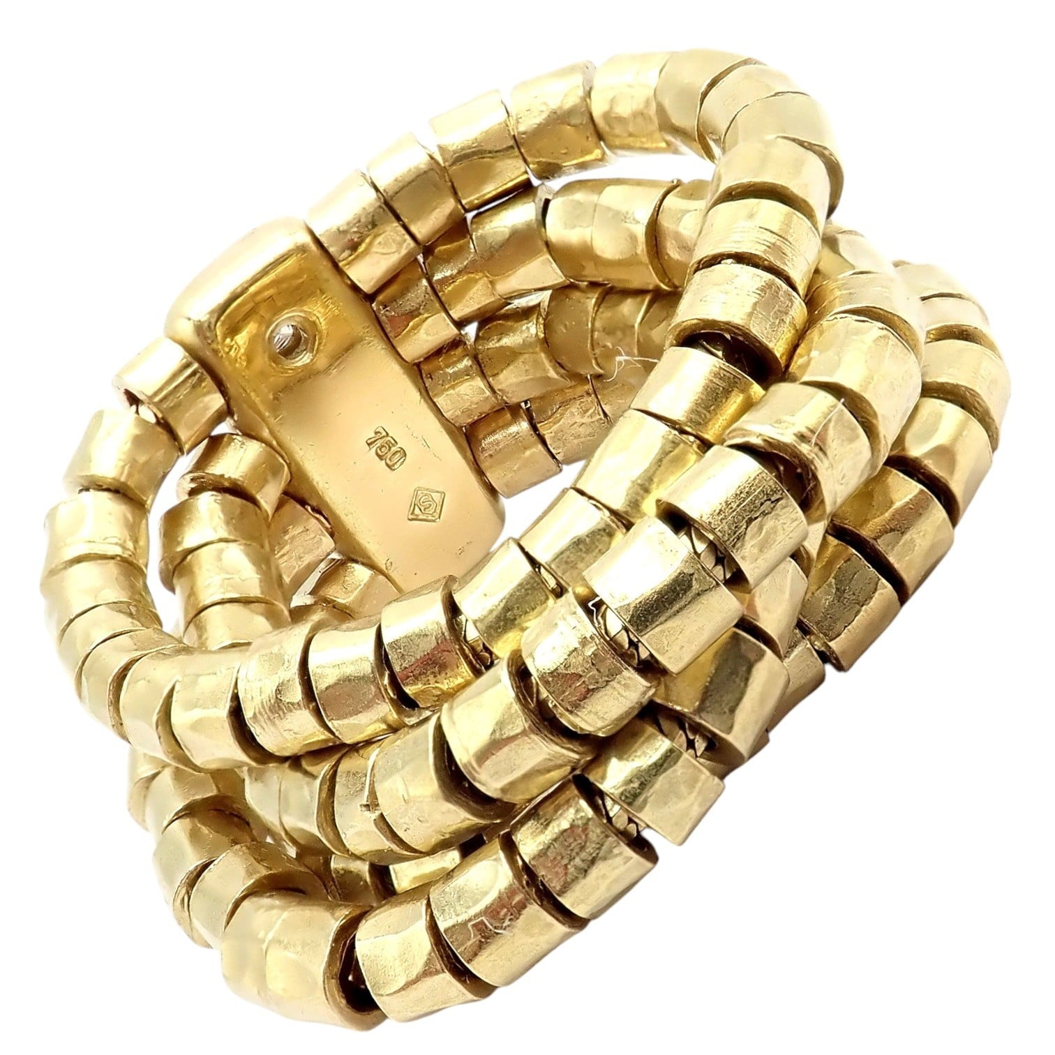 H.Stern Jewelry & Watches:Fine Jewelry:Rings Authentic! H. Stern 18k Yellow Gold Diamond 4 Strand Beaded Band Ring sz 7