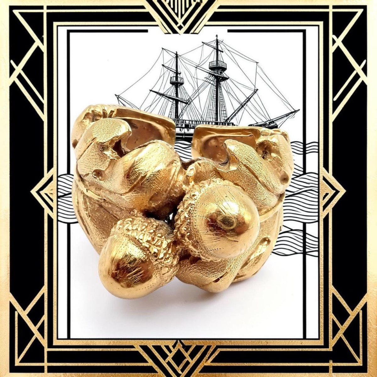 Buccellati Jewelry & Watches:Fine Jewelry:Rings Rare! Vintage Mario Buccellati 18k Yellow Gold Leaf Acorn Ring