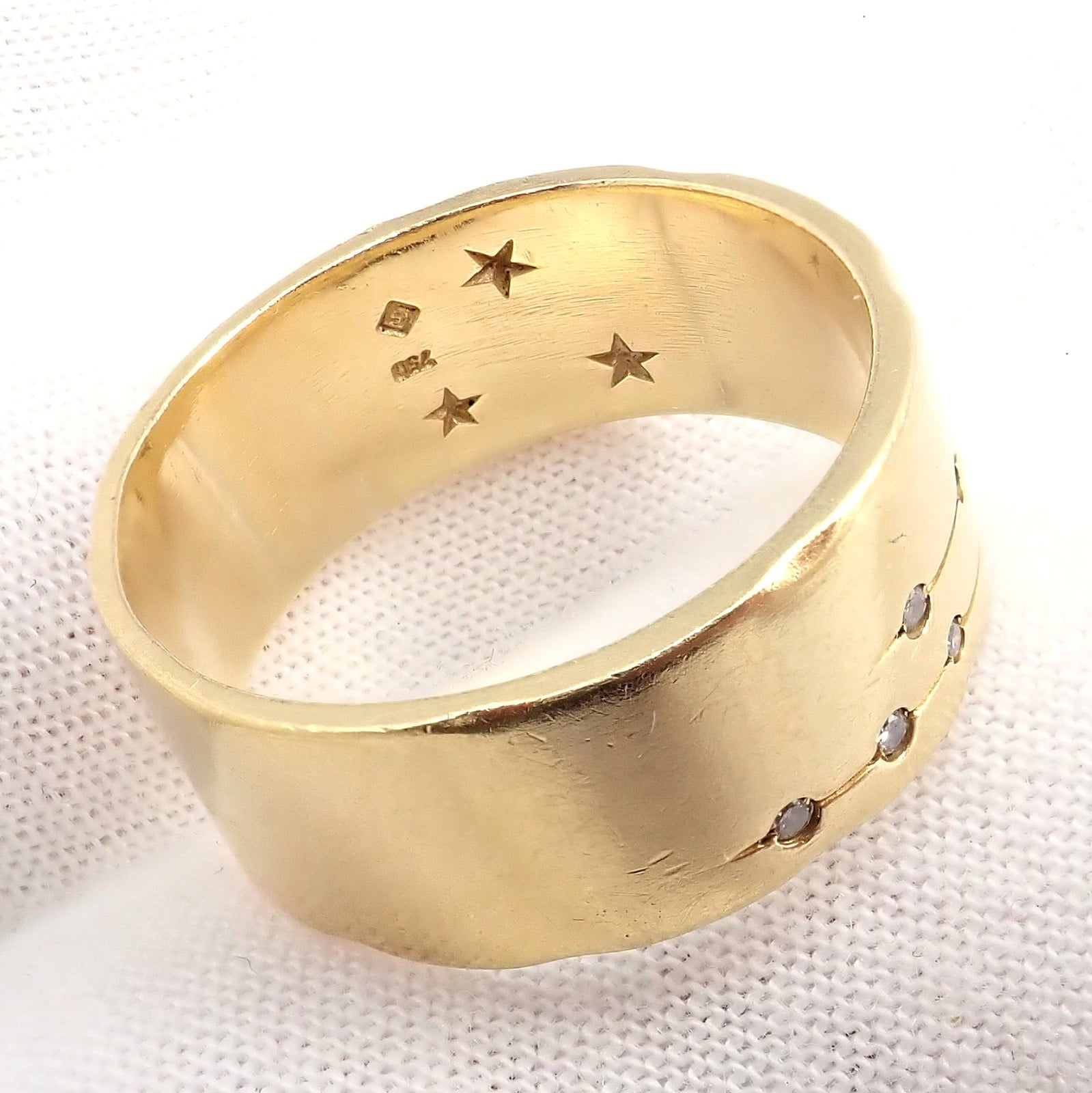 H.Stern Jewelry & Watches:Fine Jewelry:Rings H. Stern 18k Yellow Gold Diamond Constellation Stars Code Band Ring sz 9.5