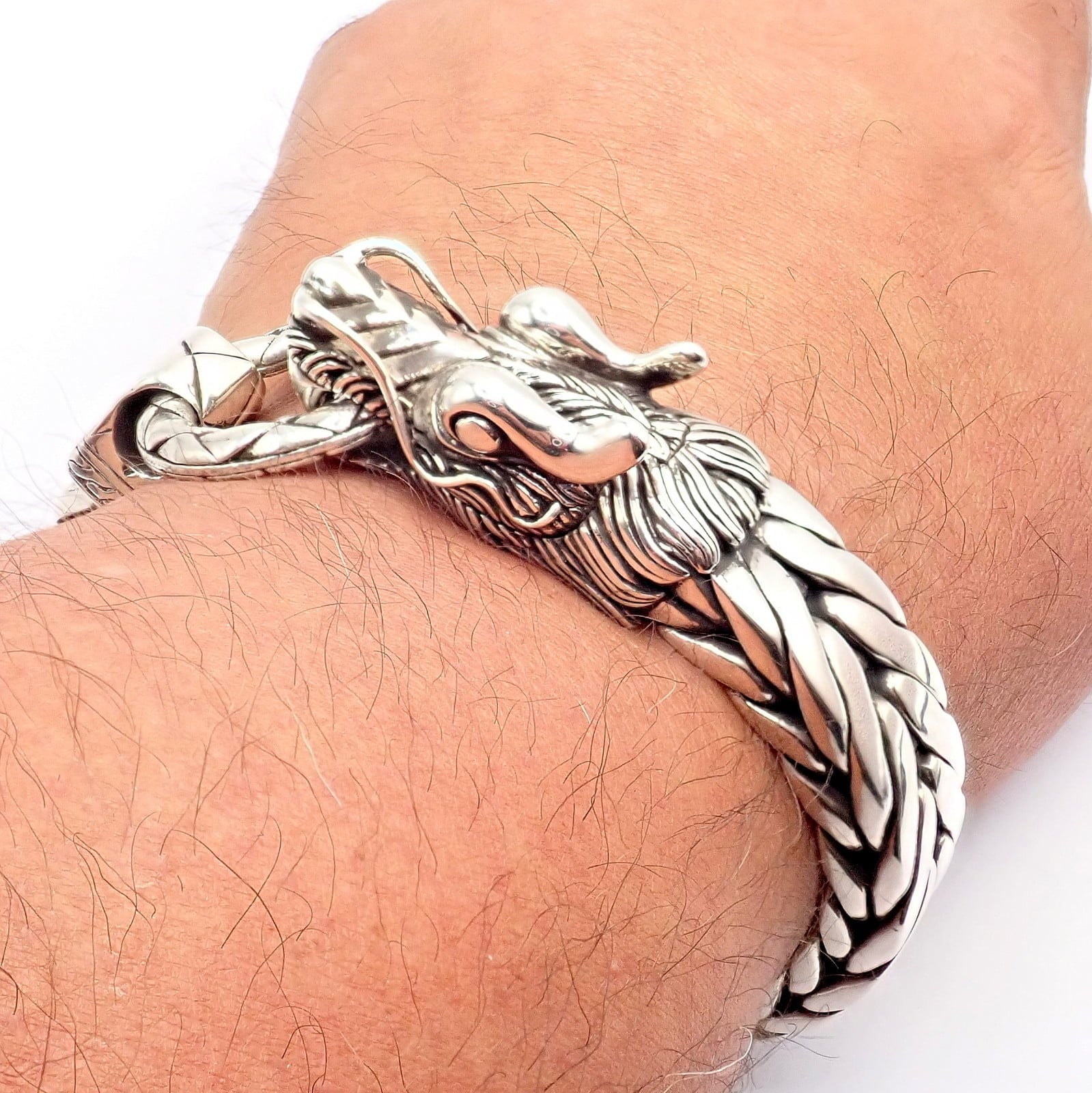 Authentic! John Hardy JH Silver Wide Naga Dragon Large Mens XL