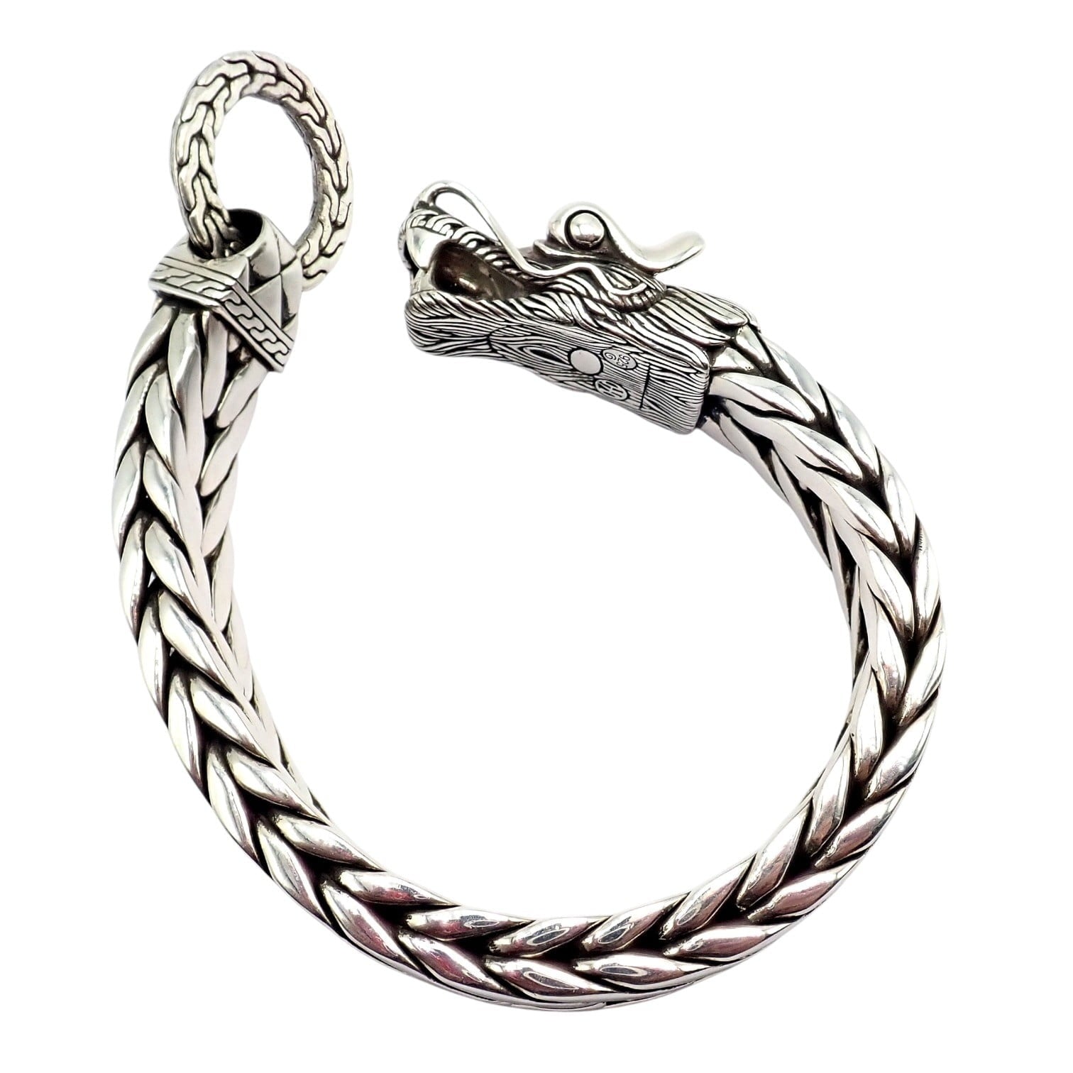 John Hardy Jewelry & Watches:Fine Jewelry:Bracelets & Charms Authentic! John Hardy JH Silver Wide Naga Dragon Large Mens XL Bracelet