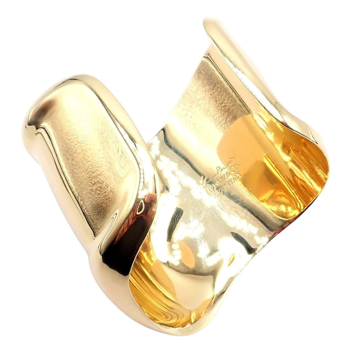 Tiffany & Co. Jewelry & Watches:Fine Jewelry:Bracelets & Charms Authentic! Tiffany & Co Peretti 18k Yellow Gold Medium Bone Cuff Bracelet 104g