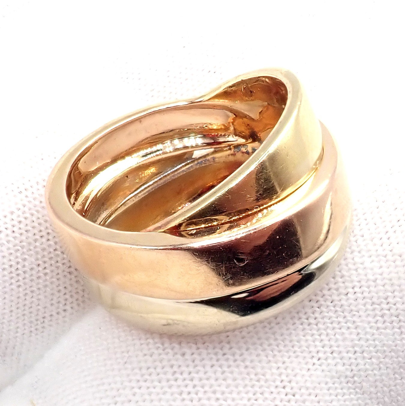 Authentic! H. Stern 18k Tricolor Gold Stacked Band Ring sz 6 | Fortrove