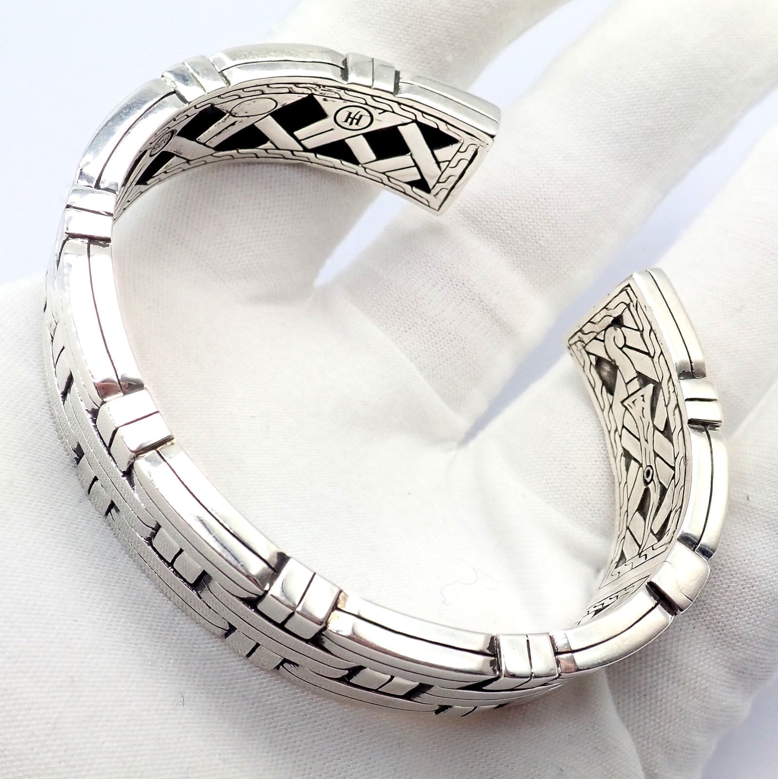 John Hardy Jewelry & Watches:Fine Jewelry:Bracelets & Charms Authentic! John Hardy JH Silver Wide Classic Bamboo Large Mens XL Cuff Bracelet