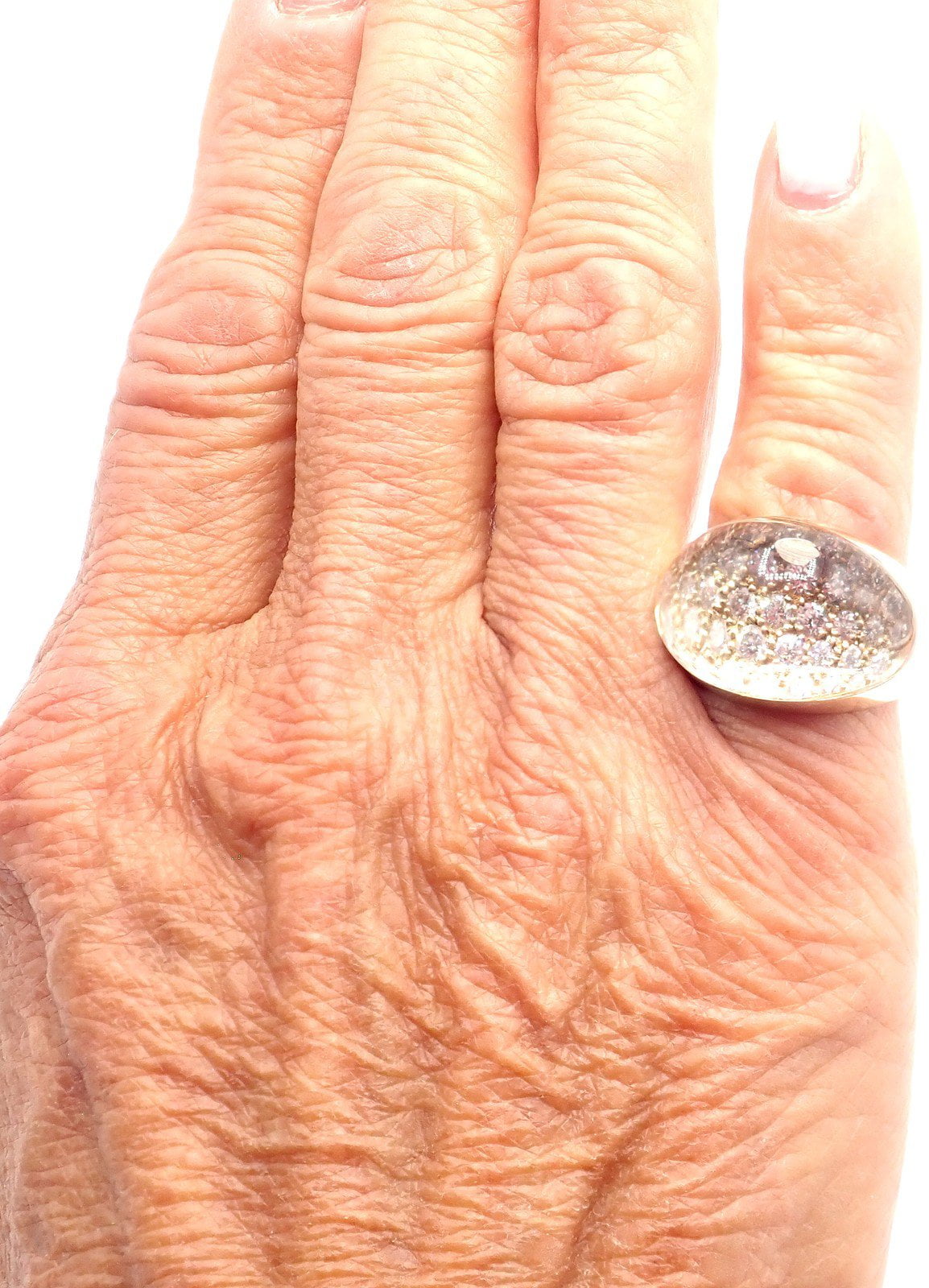 Cartier Jewelry & Watches:Fine Jewelry:Rings Authentic Cartier Myst de Cartier 18k Yellow Gold Diamond Rock Crystal Dome Ring