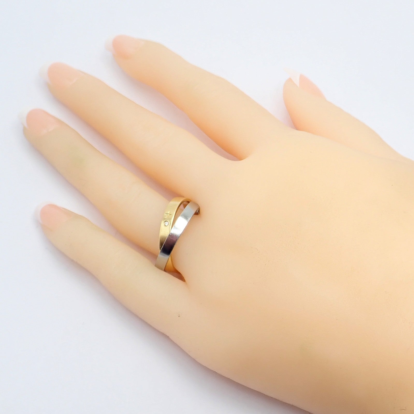 Authentic! H. Stern 18k Yellow + White Gold Diamond Twin Rolling Band Ring sz 9 | Fortrove