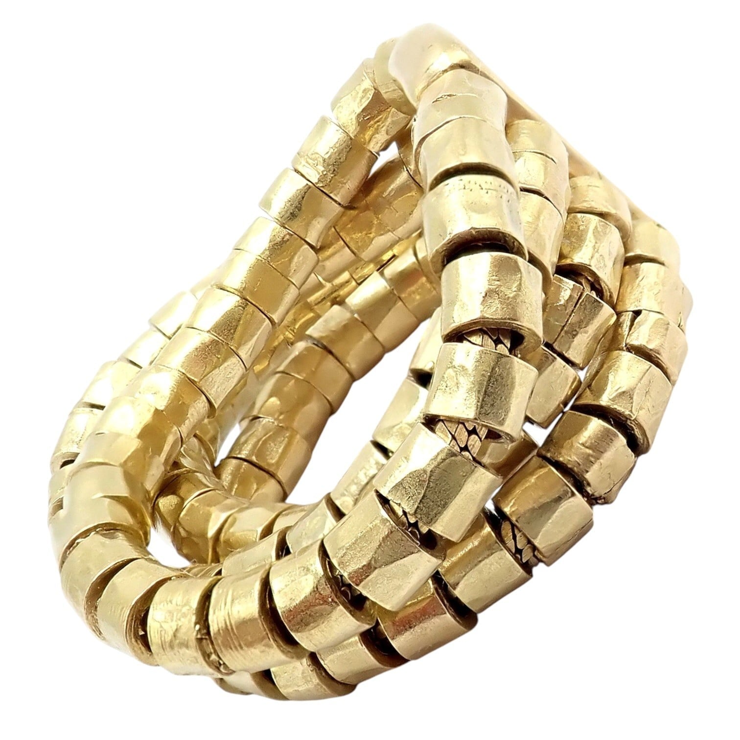 H.Stern Jewelry & Watches:Fine Jewelry:Rings Authentic! H. Stern 18k Yellow Gold Diamond 4 Strand Beaded Band Ring sz 7