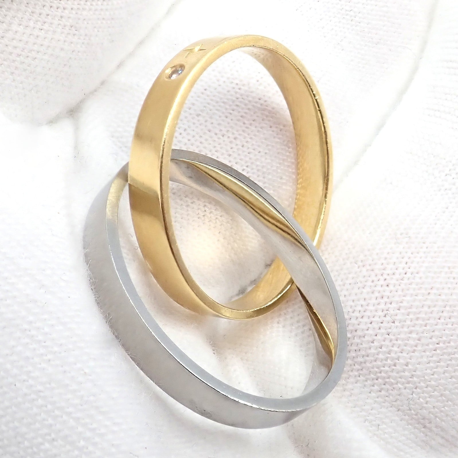 H.Stern Jewelry & Watches:Fine Jewelry:Rings Authentic! H. Stern 18k Yellow + White Gold Diamond Twin Rolling Band Ring sz 9