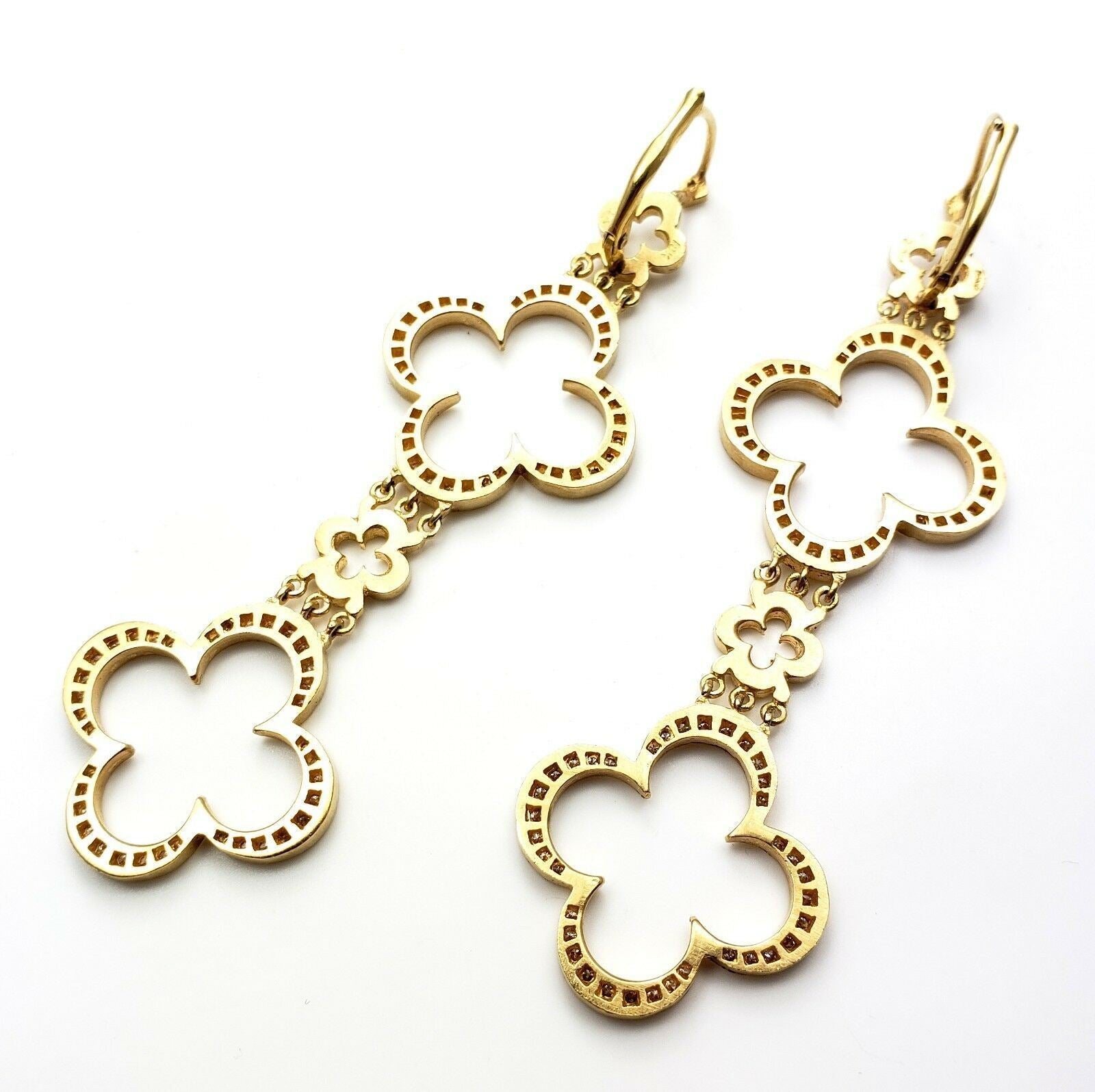 Ultra Rare Large Loree Rodkin 18k Yellow Gold 3ctw Diamond Cross Earrings | Fortrove