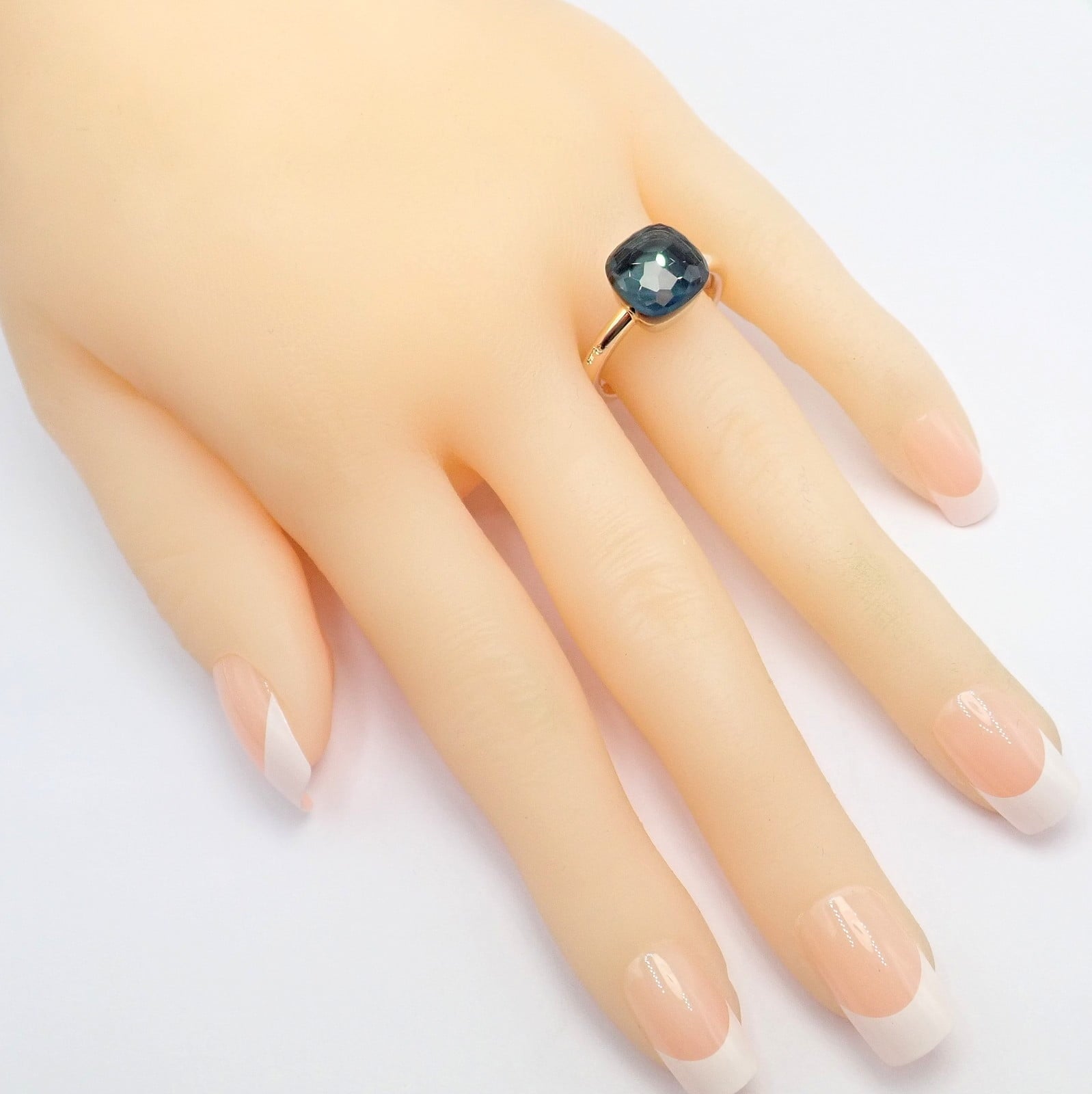 Authentic! Pomellato 18k Yellow Gold Nudo Maxi London Blue Topaz Ring Sz 8.25 | Fortrove