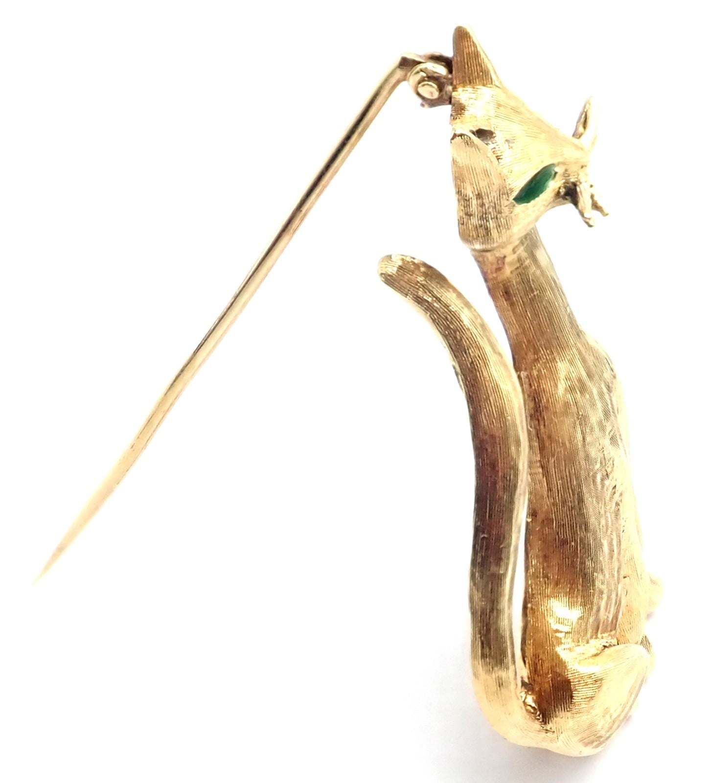 Tiffany & Co. Jewelry & Watches:Fine Jewelry:Brooches & Pins Authentic! Tiffany & Co 18k Yellow Gold Emerald Cat Pin Brooch