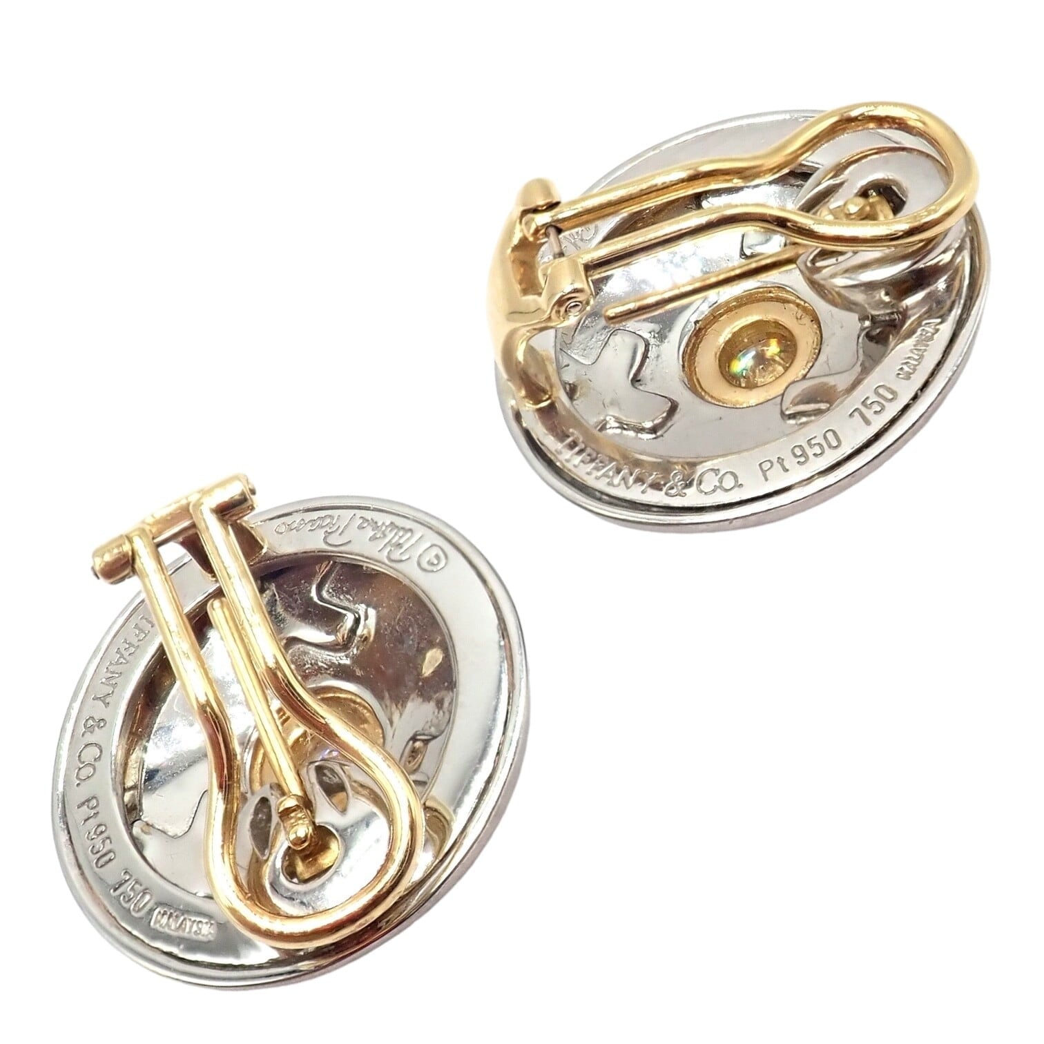 Tiffany & Co. Jewelry & Watches:Fine Jewelry:Earrings Authentic! Tiffany & Co Platinum + 18k Yellow Gold Picasso Diamond X Earrings