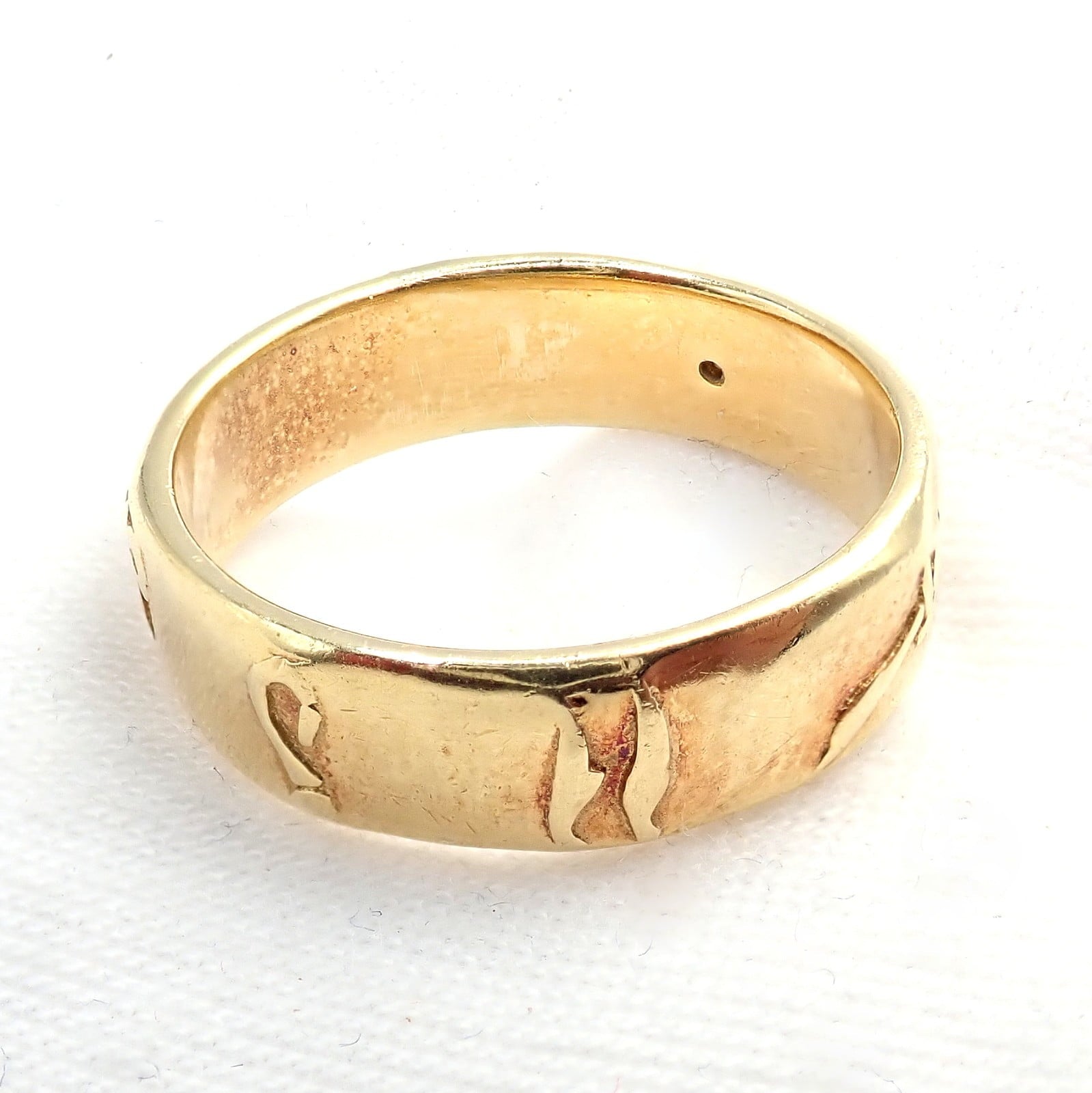 H.Stern Jewelry & Watches:Fine Jewelry:Rings Authentic! H. Stern 18k Yellow Gold Diamond Glyph Band Ring sz 7