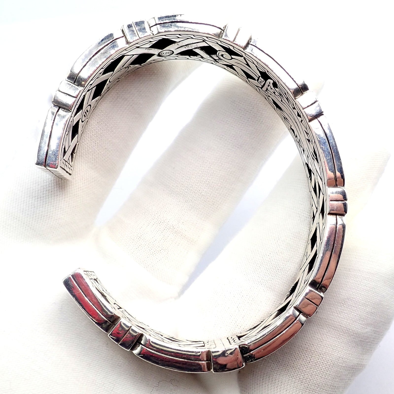 John Hardy Jewelry & Watches:Fine Jewelry:Bracelets & Charms Authentic! John Hardy JH Silver Wide Classic Bamboo Large Mens XL Cuff Bracelet