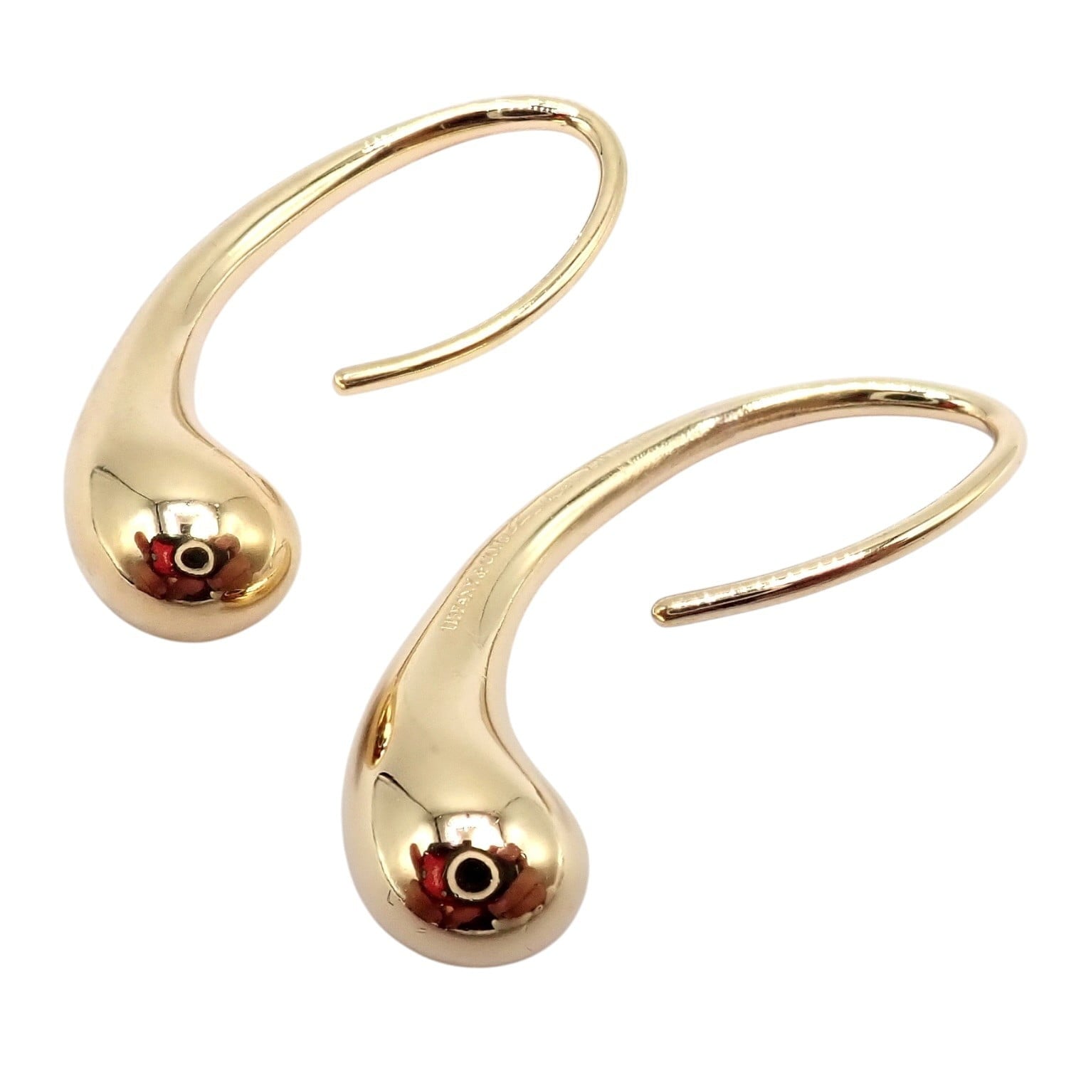 Tiffany & Co. Jewelry & Watches:Fine Jewelry:Earrings Vintage! Tiffany & Co Peretti 18k Yellow Gold Teardrop Hoop Earrings
