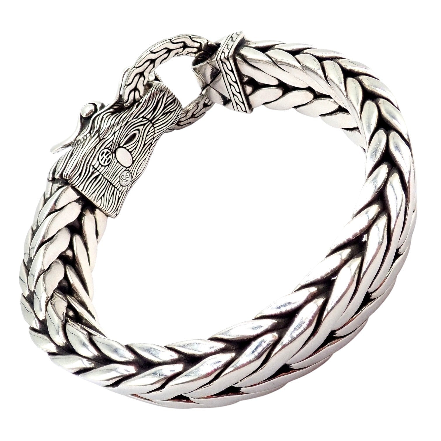 Authentic! John Hardy JH Silver Wide Naga Dragon Large Mens XL Bracelet | Fortrove