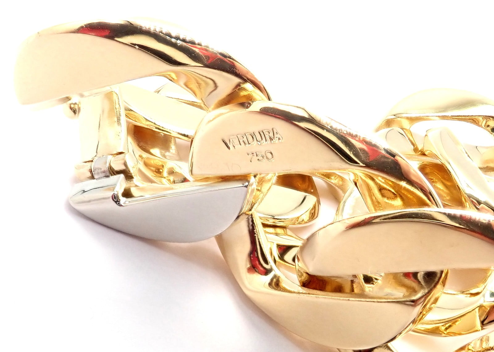 Rare! Authentic Verdura 18k Yellow Gold Curb Link Bracelet | Fortrove