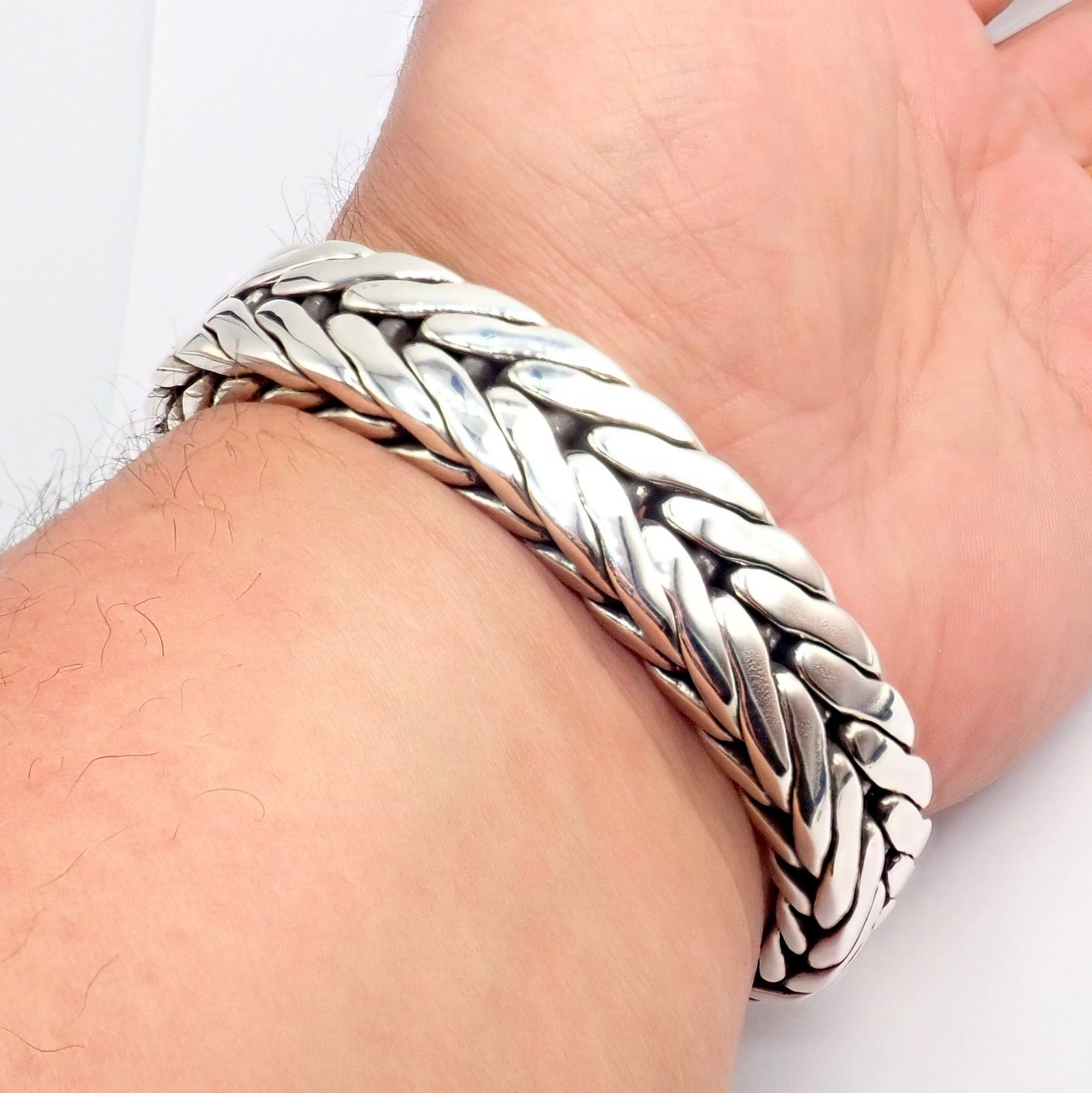 Authentic! John Hardy JH Silver Wide Naga Dragon Large Mens XL Bracelet | Fortrove
