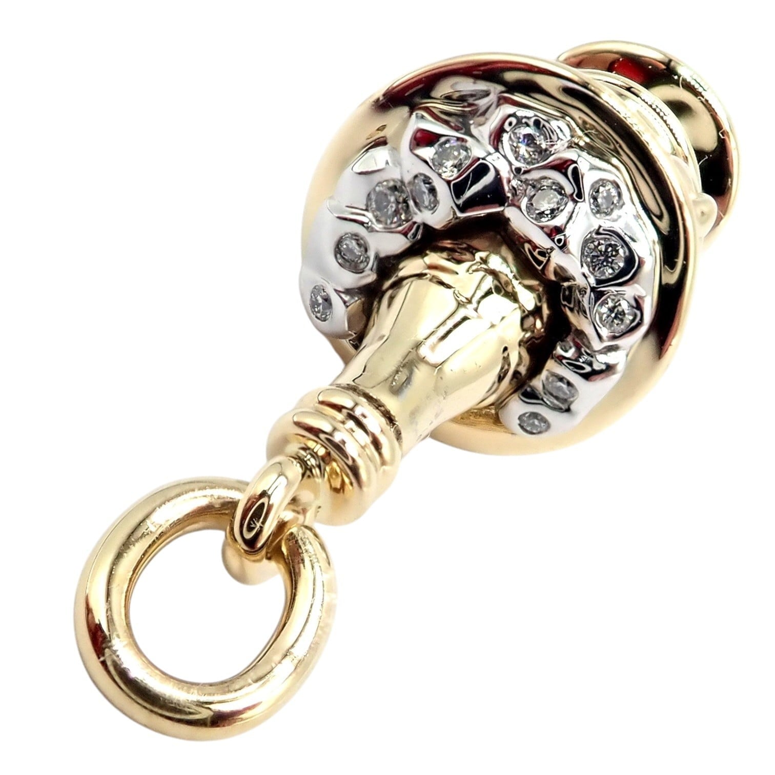 Tiffany & Co. 18k Yellow + White Gold Champagne Bucket Diamond Pendant Charm | Fortrove