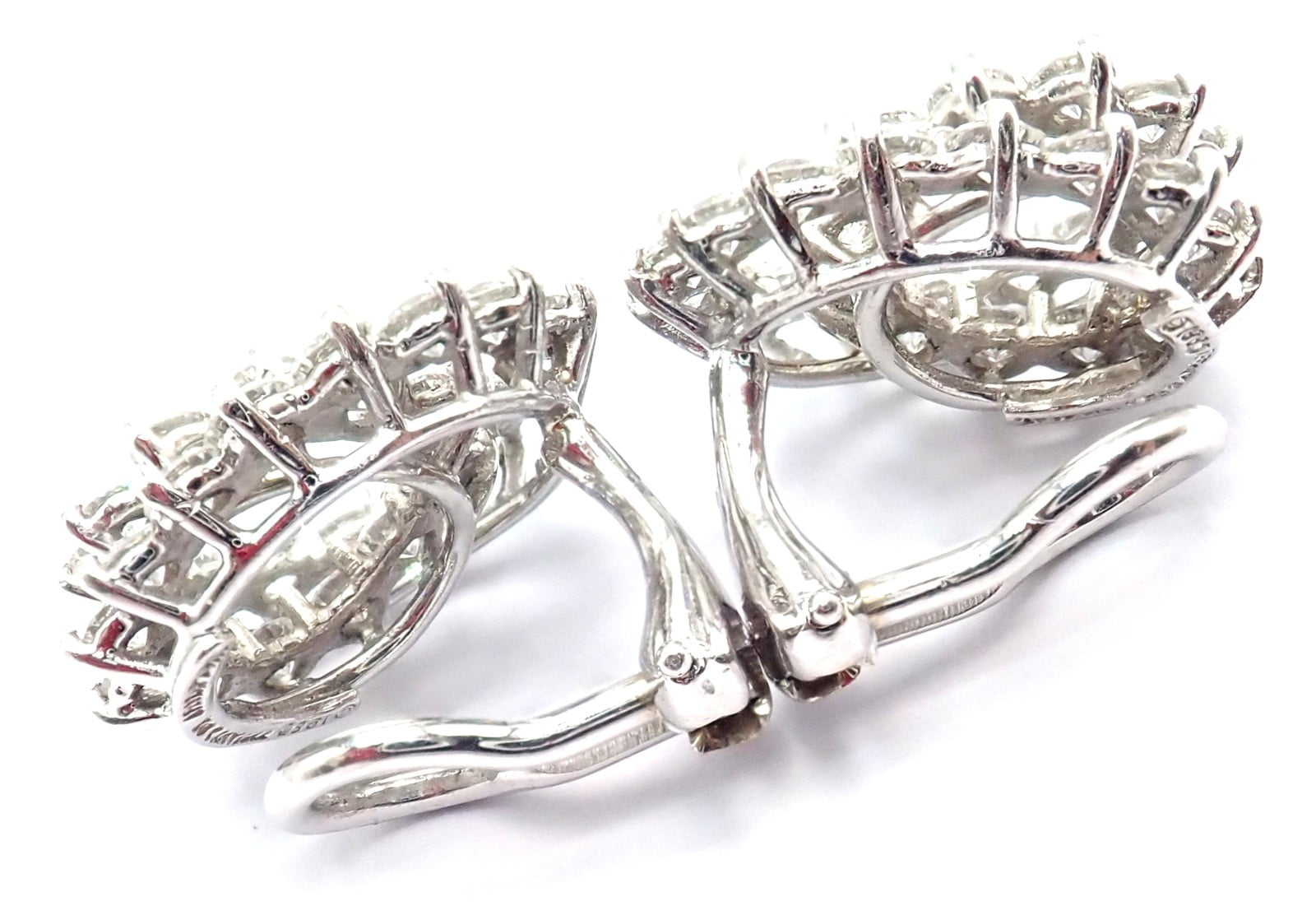 Tiffany & Co. Jewelry & Watches:Fine Jewelry:Earrings Authentic! Vintage Tiffany & Co Irid Platinum Diamond Swirl Earrings