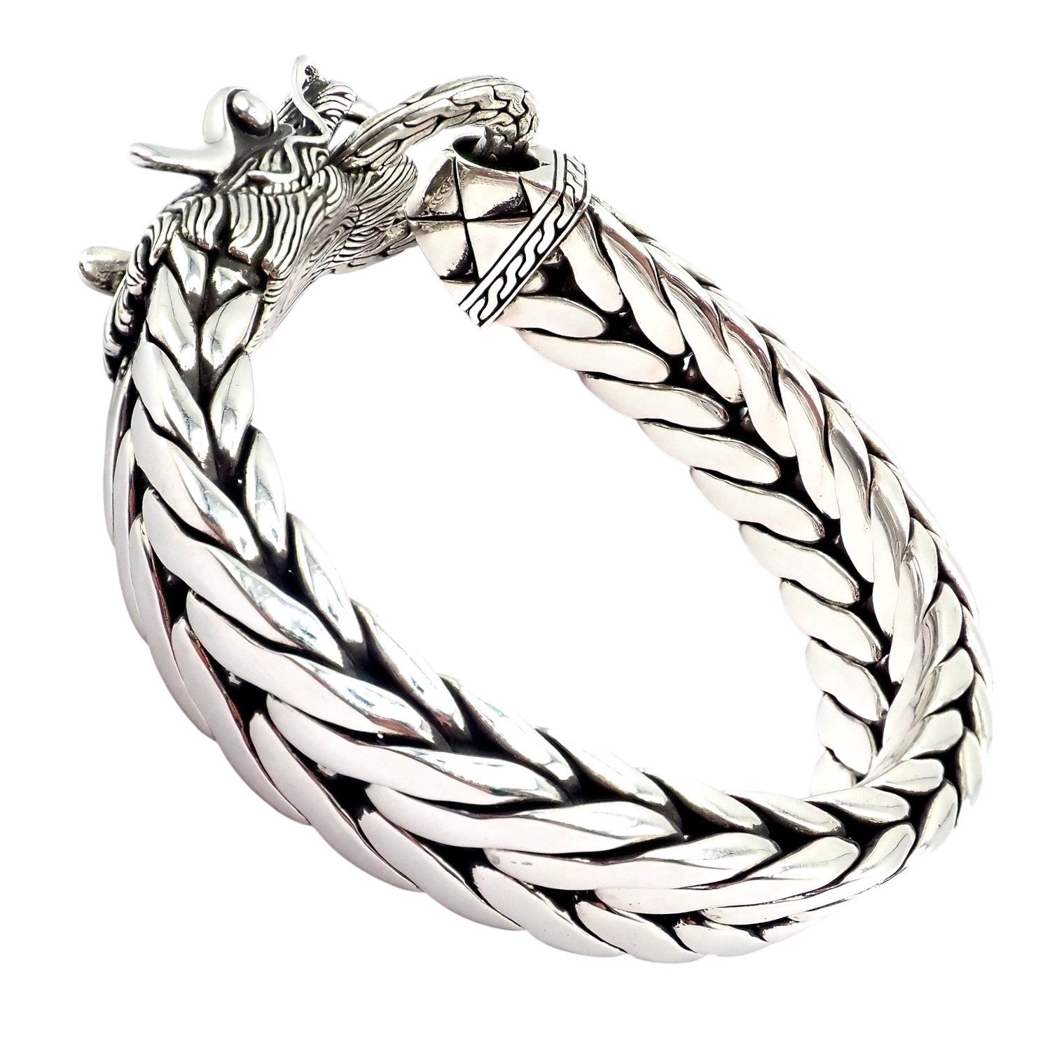 Authentic! John Hardy JH Silver Wide Naga Dragon Large Mens XL Bracelet | Fortrove