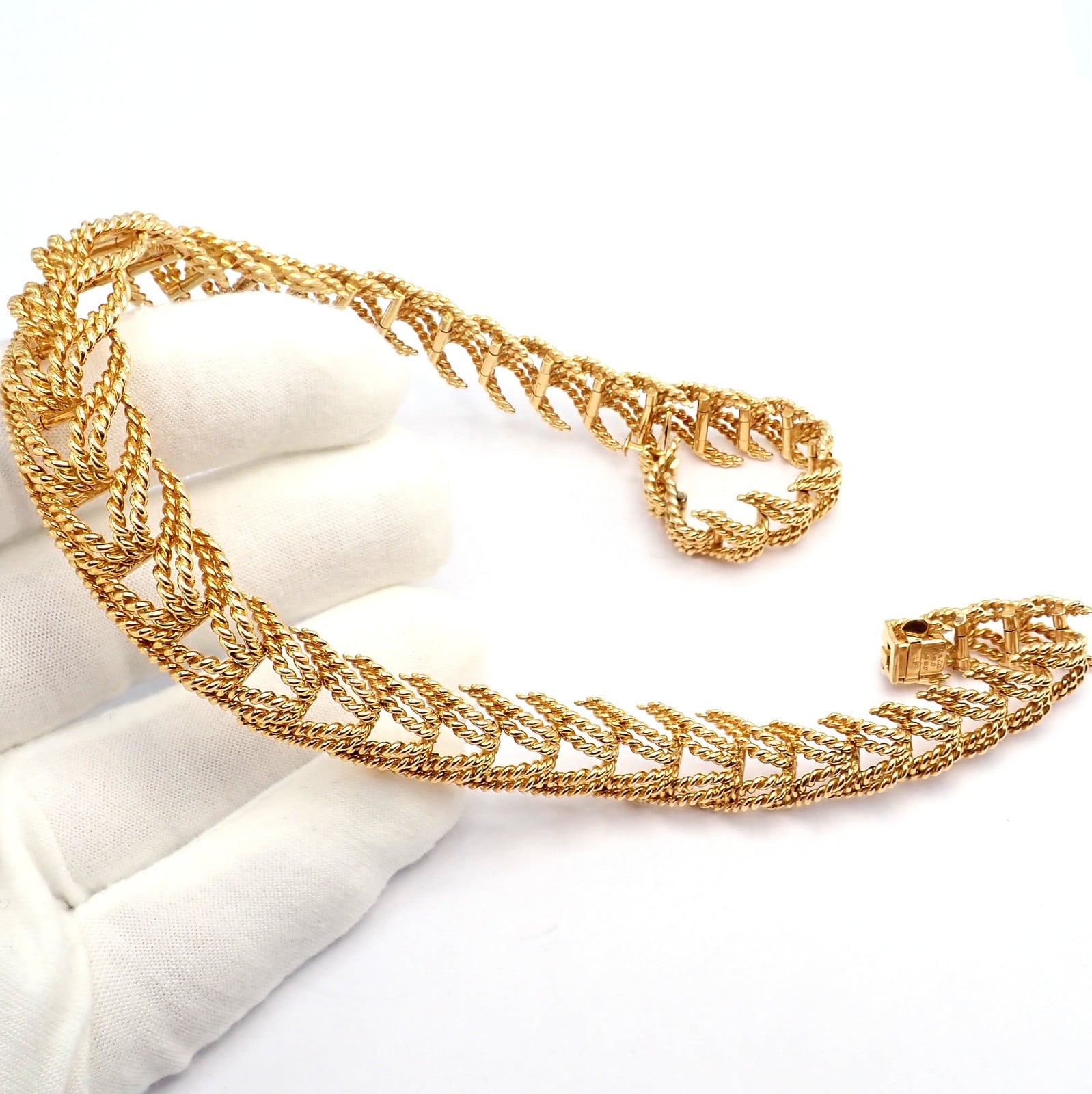 Vintage! Tiffany & Co France Georges Lenfant 18k Yellow Gold Rope Necklace | Fortrove