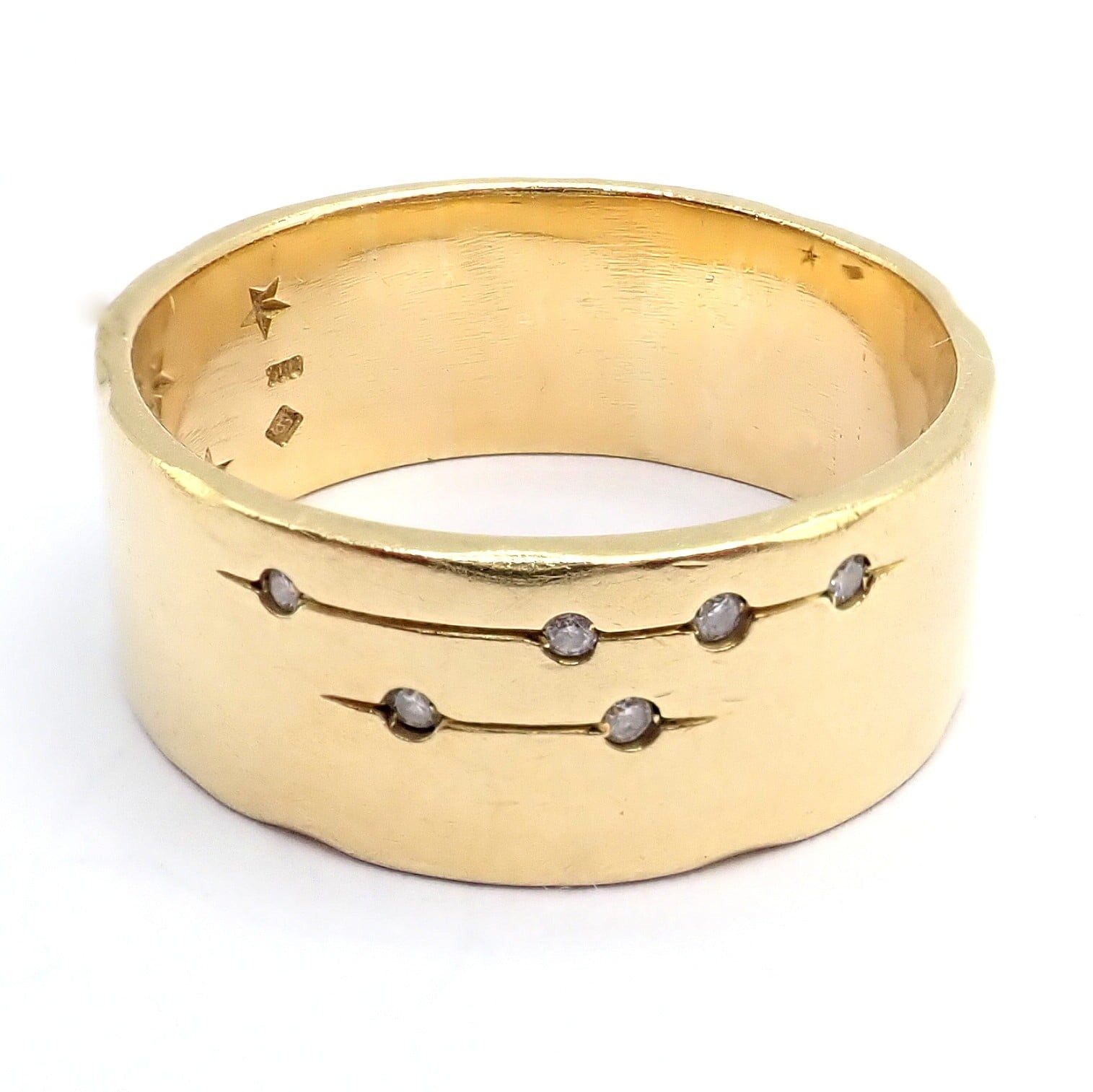 H.Stern Jewelry & Watches:Fine Jewelry:Rings H. Stern 18k Yellow Gold Diamond Constellation Stars Code Band Ring sz 9.5