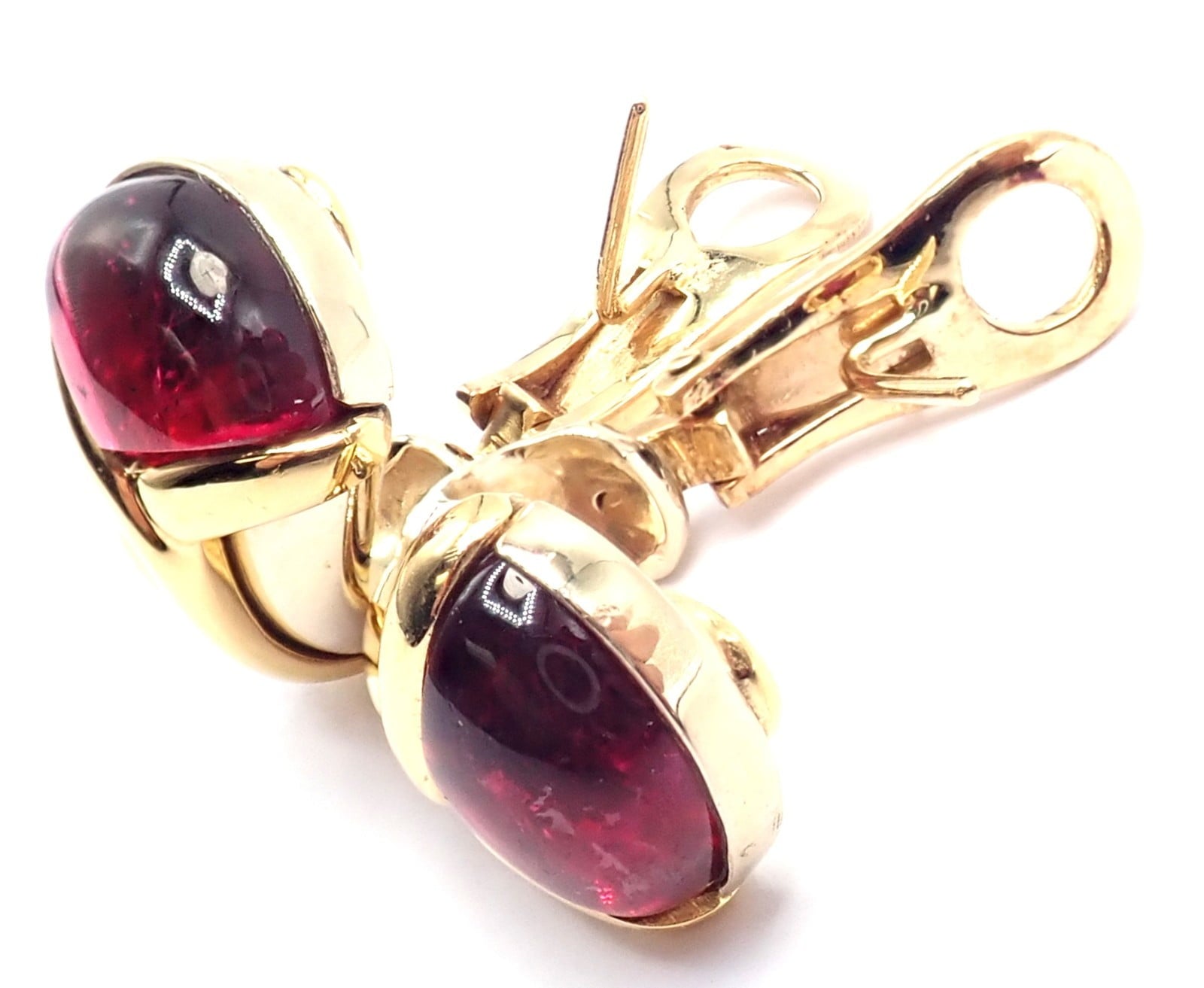 Bvlgari Jewelry & Watches:Fine Jewelry:Earrings Vintage! Bulgari Bvlgari 18k Yellow & White Gold Pink Tourmaline Earrings
