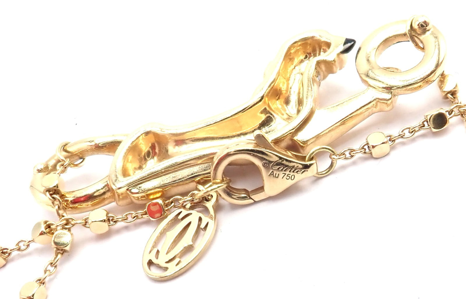 Cartier Jewelry & Watches:Fine Jewelry:Necklaces & Pendants Authentic! Cartier Panther 18k Yellow Gold Diamond Tsavorite Necklace Cert.