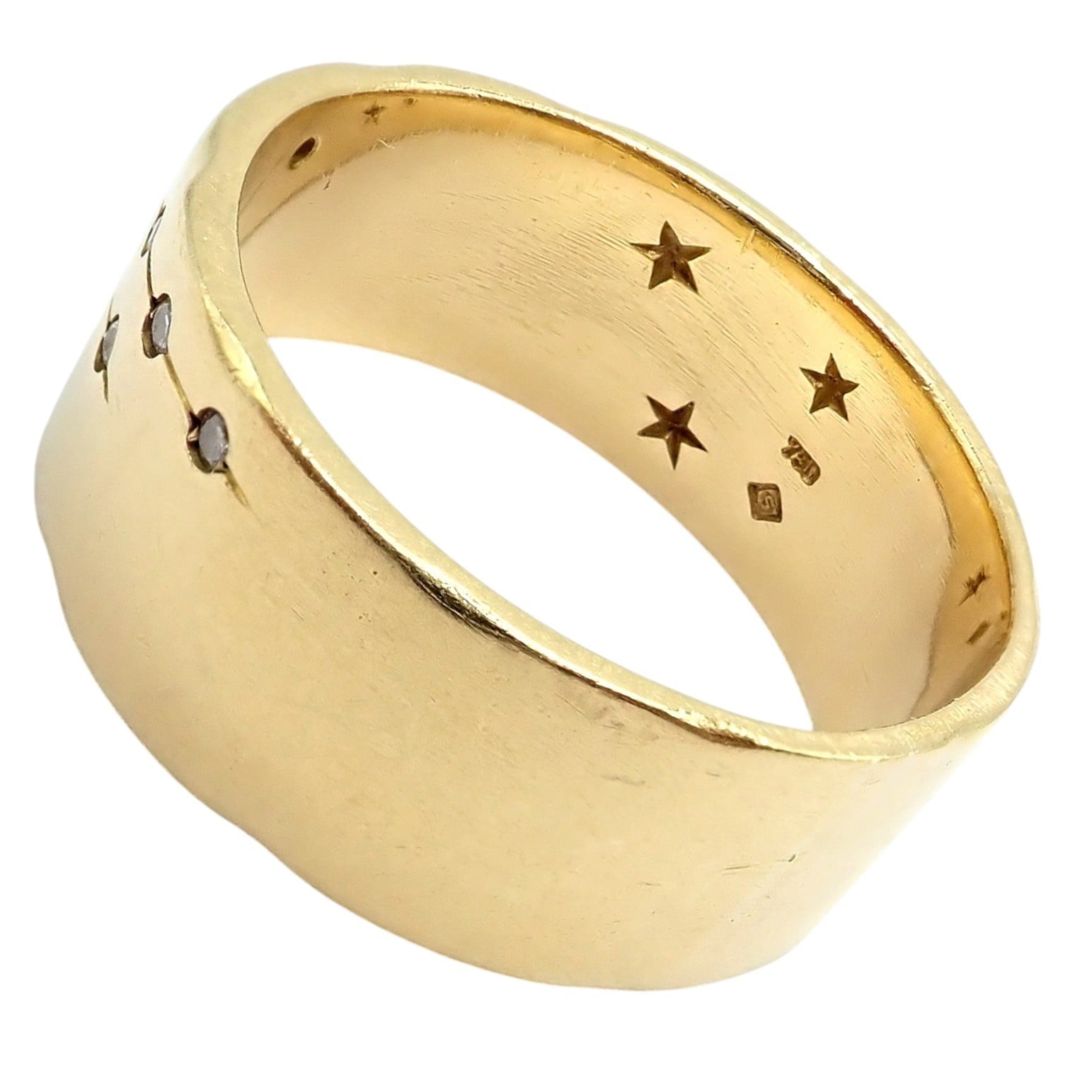 H.Stern Jewelry & Watches:Fine Jewelry:Rings H. Stern 18k Yellow Gold Diamond Constellation Stars Code Band Ring sz 9.5