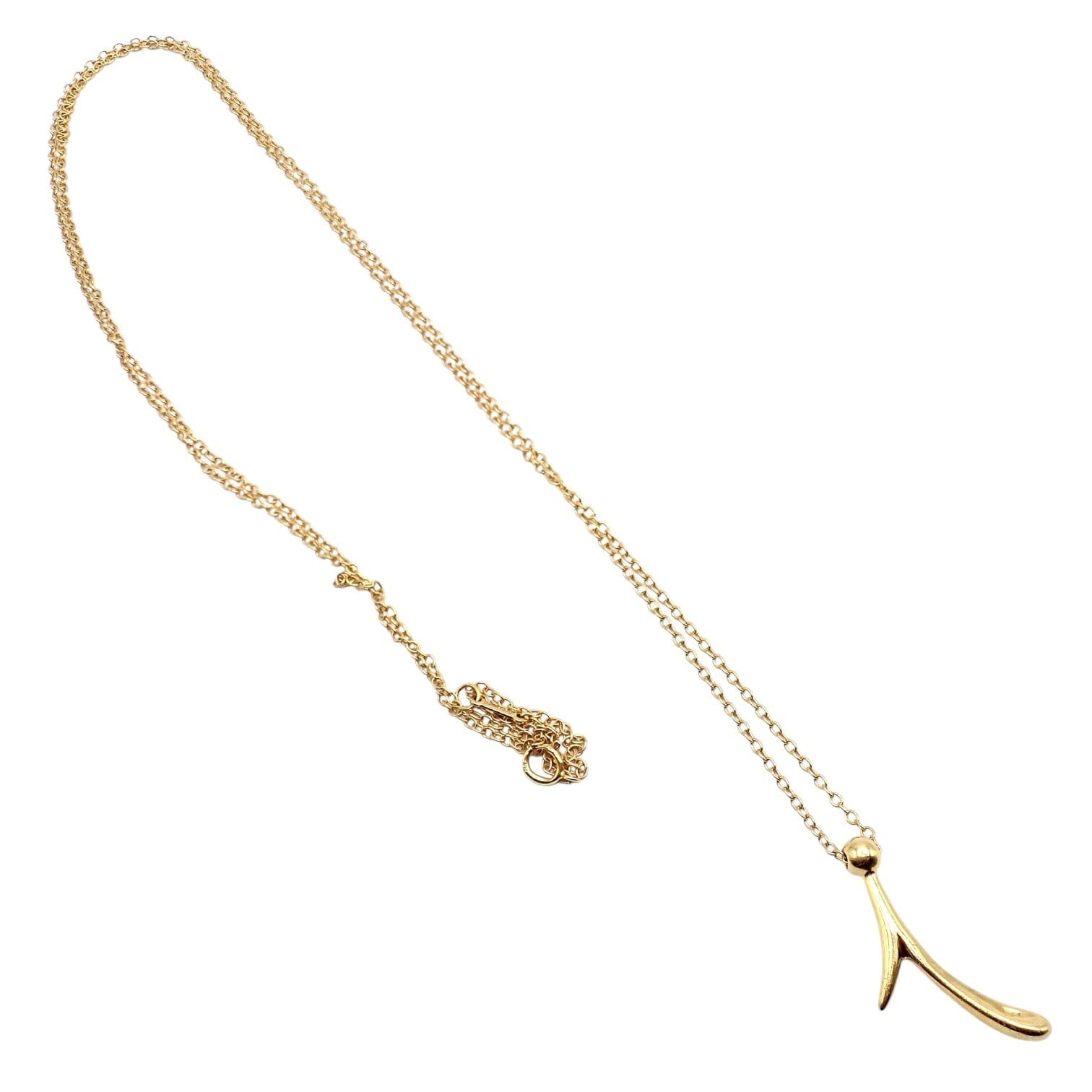 Tiffany & Co. Jewelry & Watches:Fine Jewelry:Necklaces & Pendants Vintage! Tiffany & Co Peretti 18k Gold 31" Chain Initial I Pendant Necklace 1983