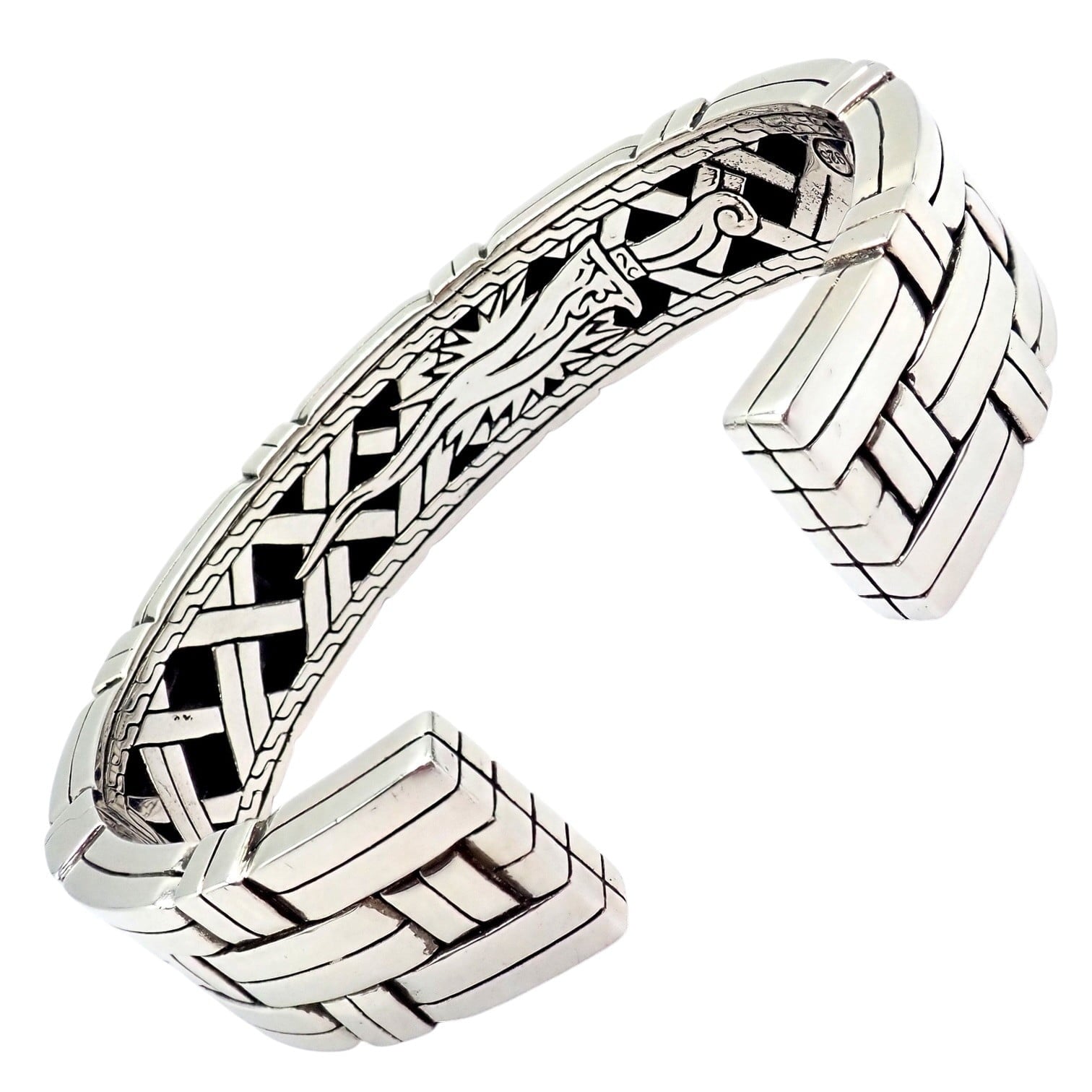 John Hardy Jewelry & Watches:Fine Jewelry:Bracelets & Charms Authentic! John Hardy JH Silver Wide Classic Bamboo Large Mens XL Cuff Bracelet