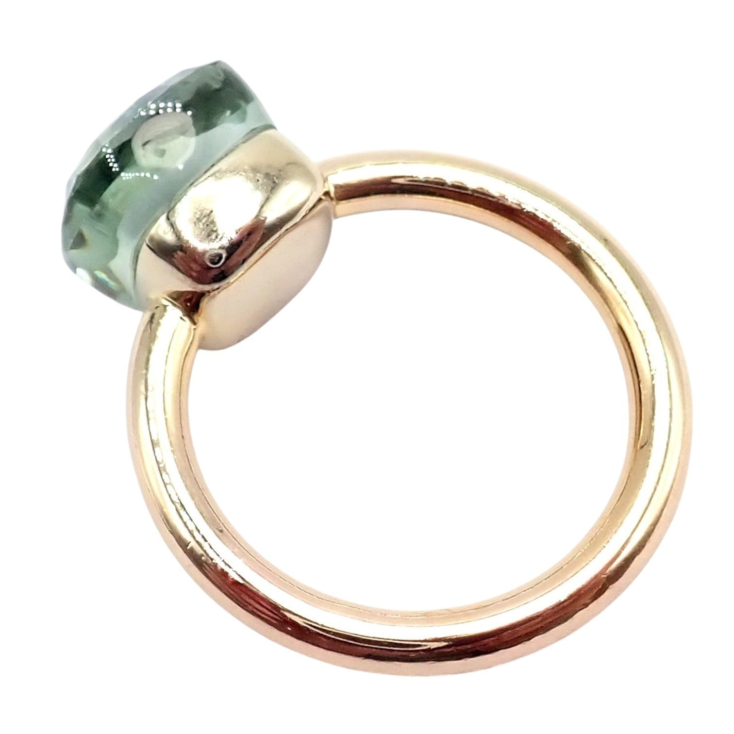 Authentic! Pomellato 18k Yellow Gold Nudo Maxi Classic Prasiolite Ring Sz 8 | Fortrove