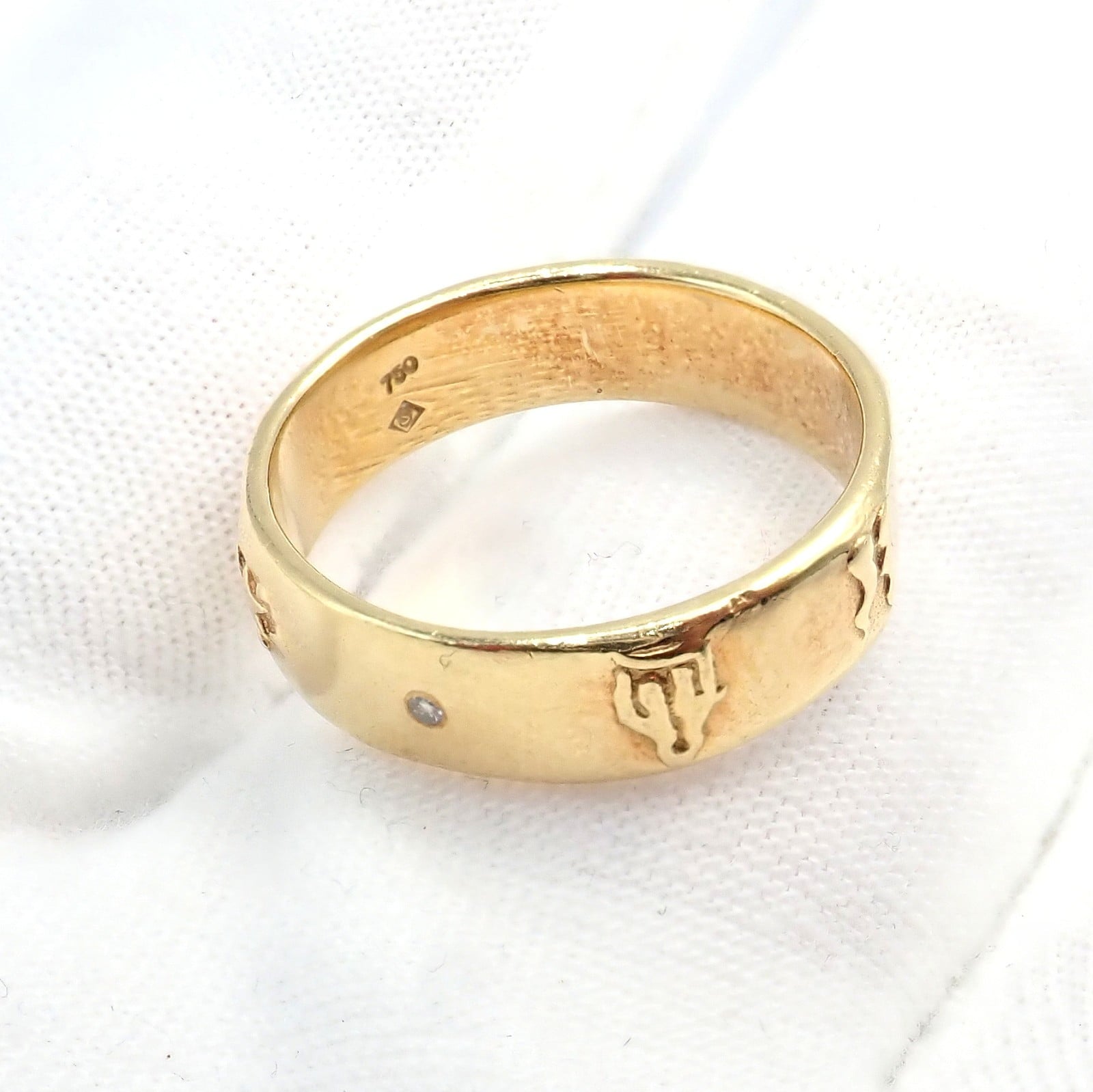 H.Stern Jewelry & Watches:Fine Jewelry:Rings Authentic! H. Stern 18k Yellow Gold Diamond Glyph Band Ring sz 7