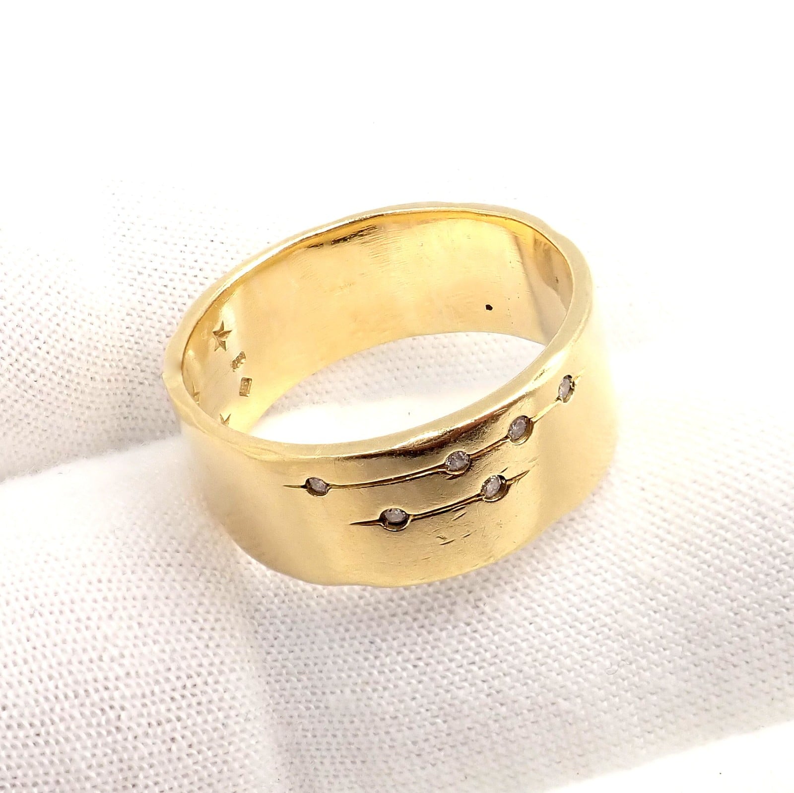 H.Stern Jewelry & Watches:Fine Jewelry:Rings H. Stern 18k Yellow Gold Diamond Constellation Stars Code Band Ring sz 9.5