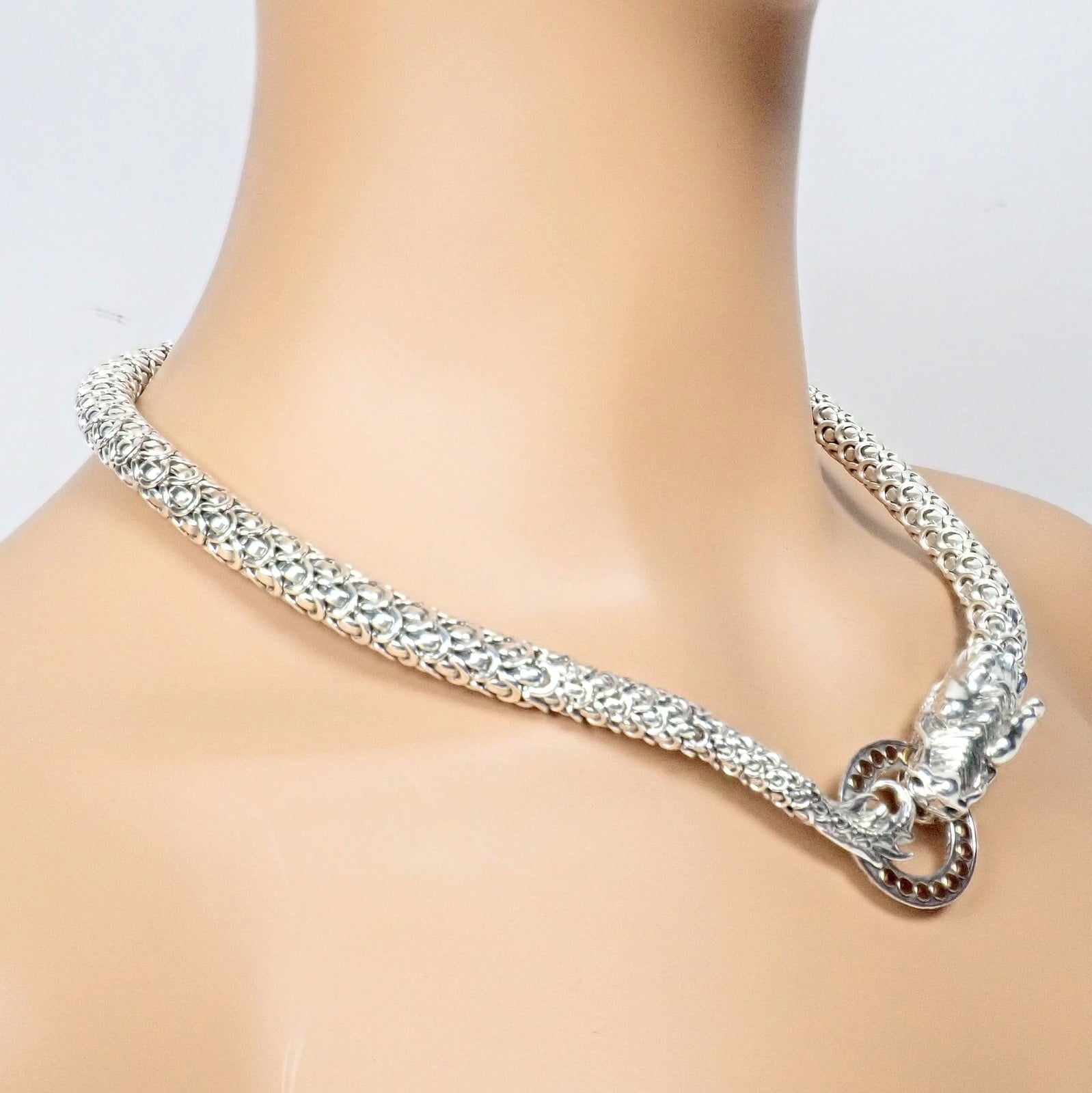 John Hardy Jewelry & Watches:Fine Jewelry:Necklaces & Pendants John Hardy JH Silver 18k Yellow Gold Naga Dragon Dots Necklace