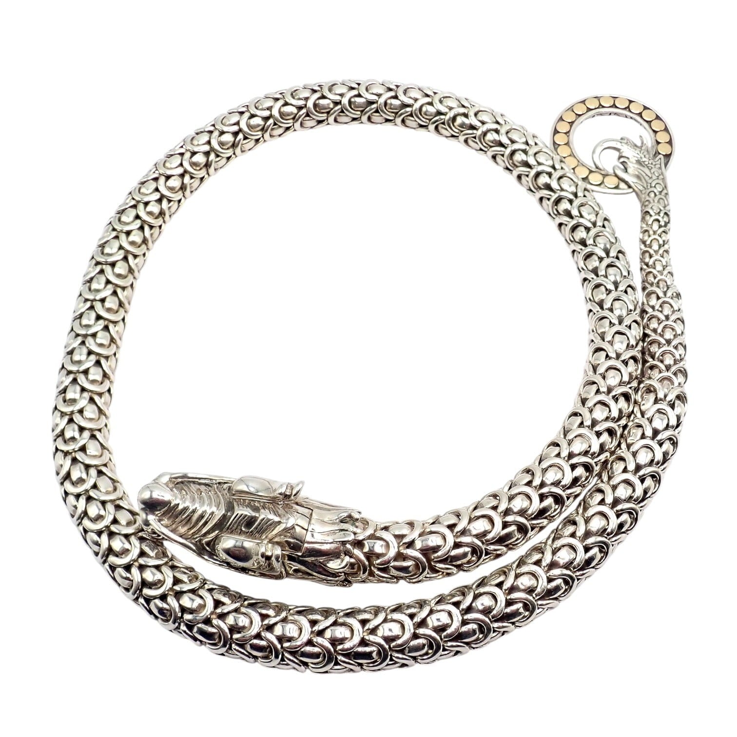 John Hardy Jewelry & Watches:Fine Jewelry:Necklaces & Pendants John Hardy JH Silver 18k Yellow Gold Naga Dragon Dots Necklace