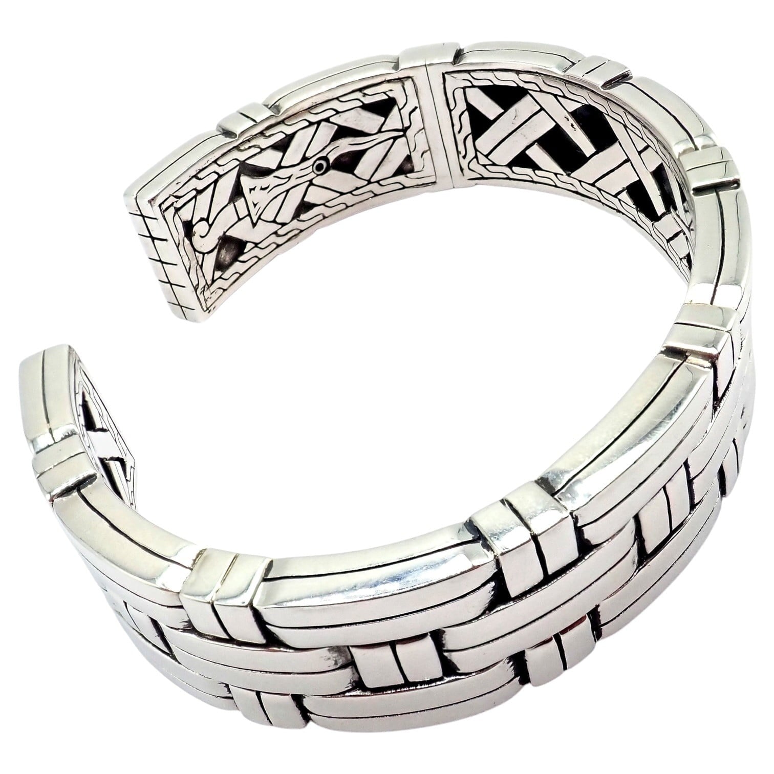 John Hardy Jewelry & Watches:Fine Jewelry:Bracelets & Charms Authentic! John Hardy JH Silver Wide Classic Bamboo Large Mens XL Cuff Bracelet