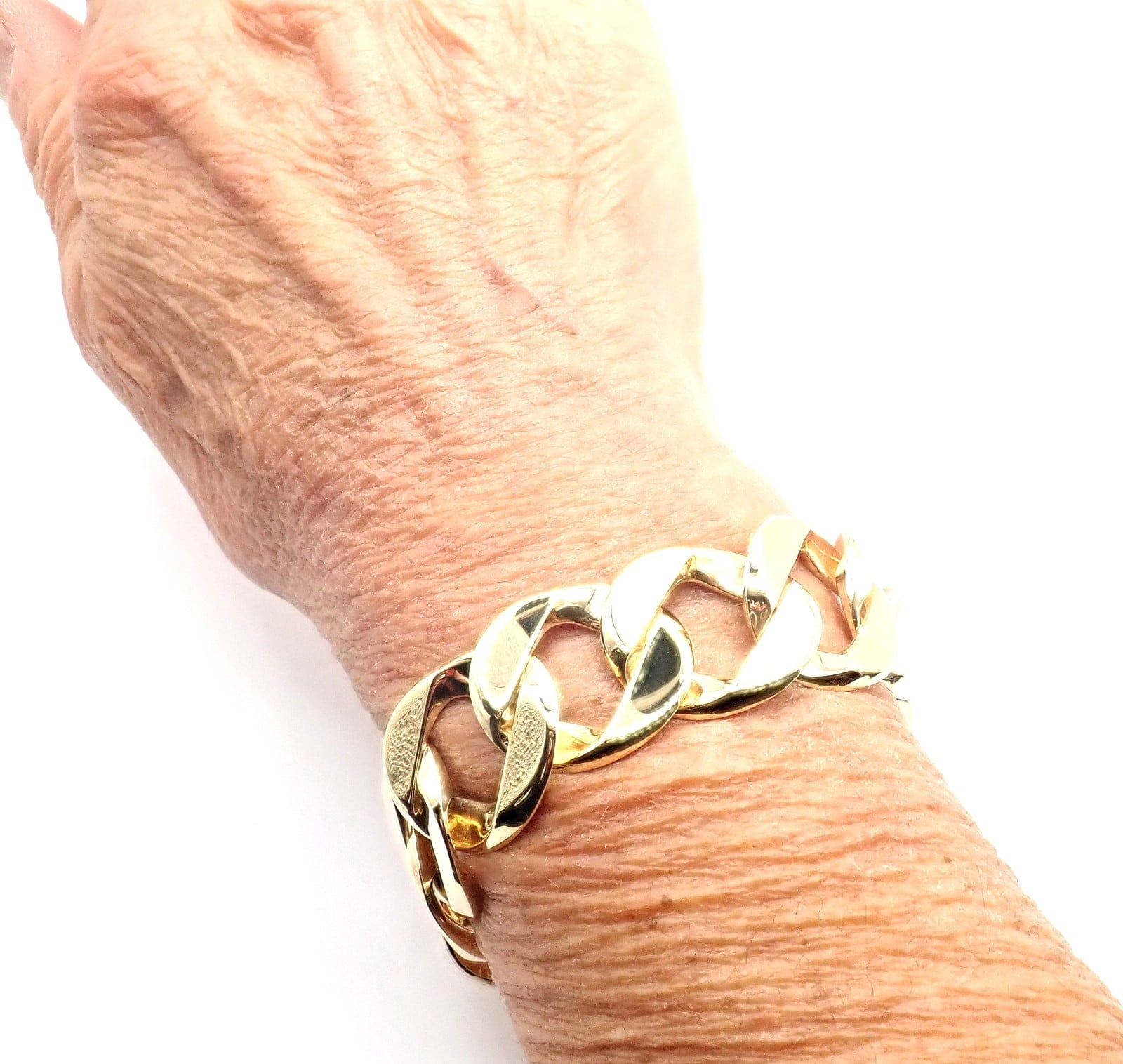 Rare! Authentic Verdura 18k Yellow Gold Curb Link Bracelet | Fortrove