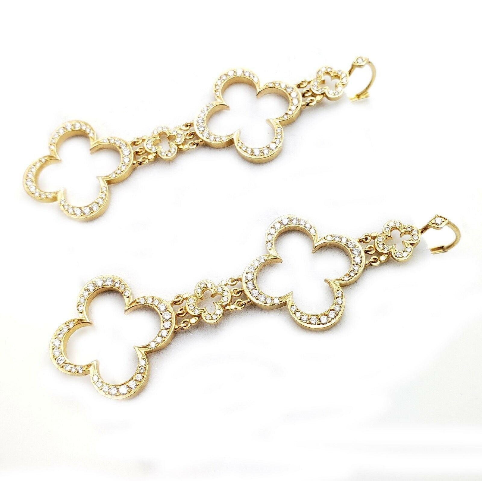 Ultra Rare Large Loree Rodkin 18k Yellow Gold 3ctw Diamond Cross Earrings | Fortrove
