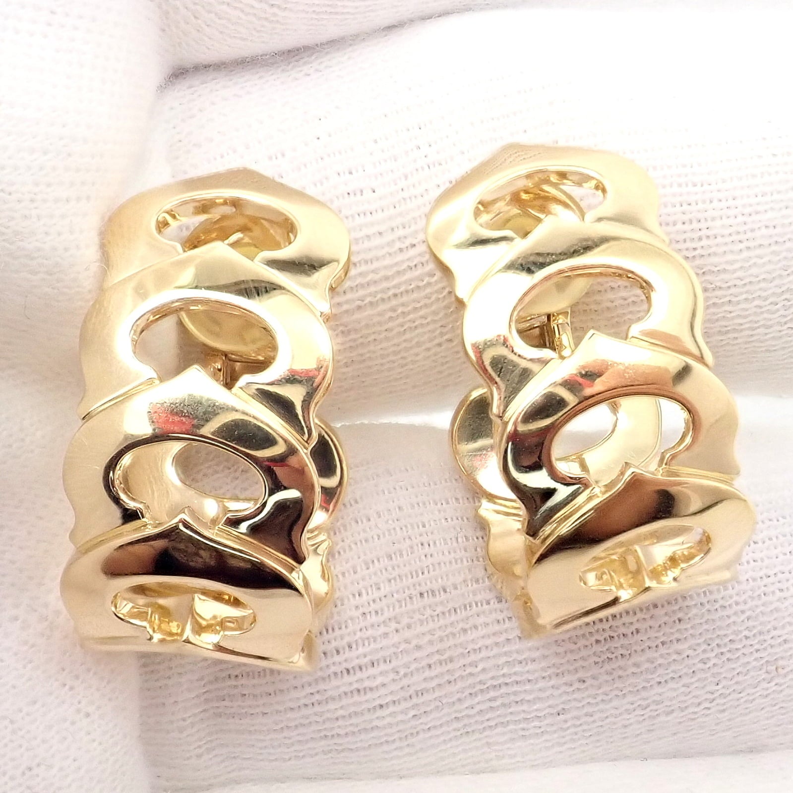 Cartier Jewelry & Watches:Fine Jewelry:Earrings Authentic! Cartier 18k Yellow Gold Signature C De Cartier Large Hoop Earrings