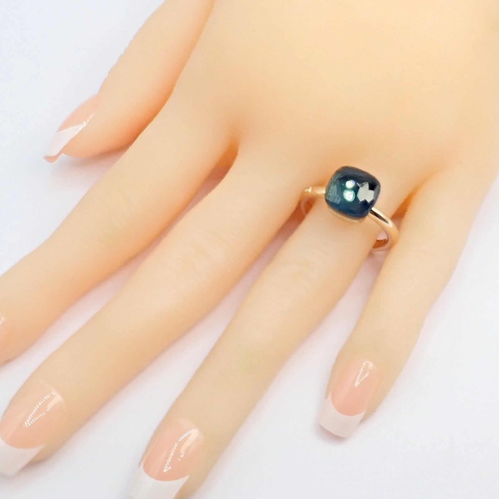 Authentic! Pomellato 18k Yellow Gold Nudo Maxi London Blue Topaz Ring Sz 8.25 | Fortrove