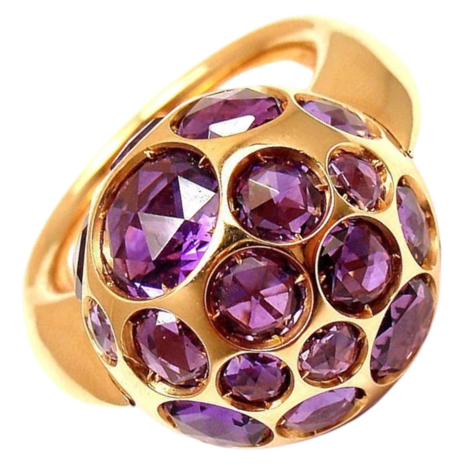 Authentic! Pomellato Harem 18K Gold Amethyst Ring Sz 4.5 | Fortrove