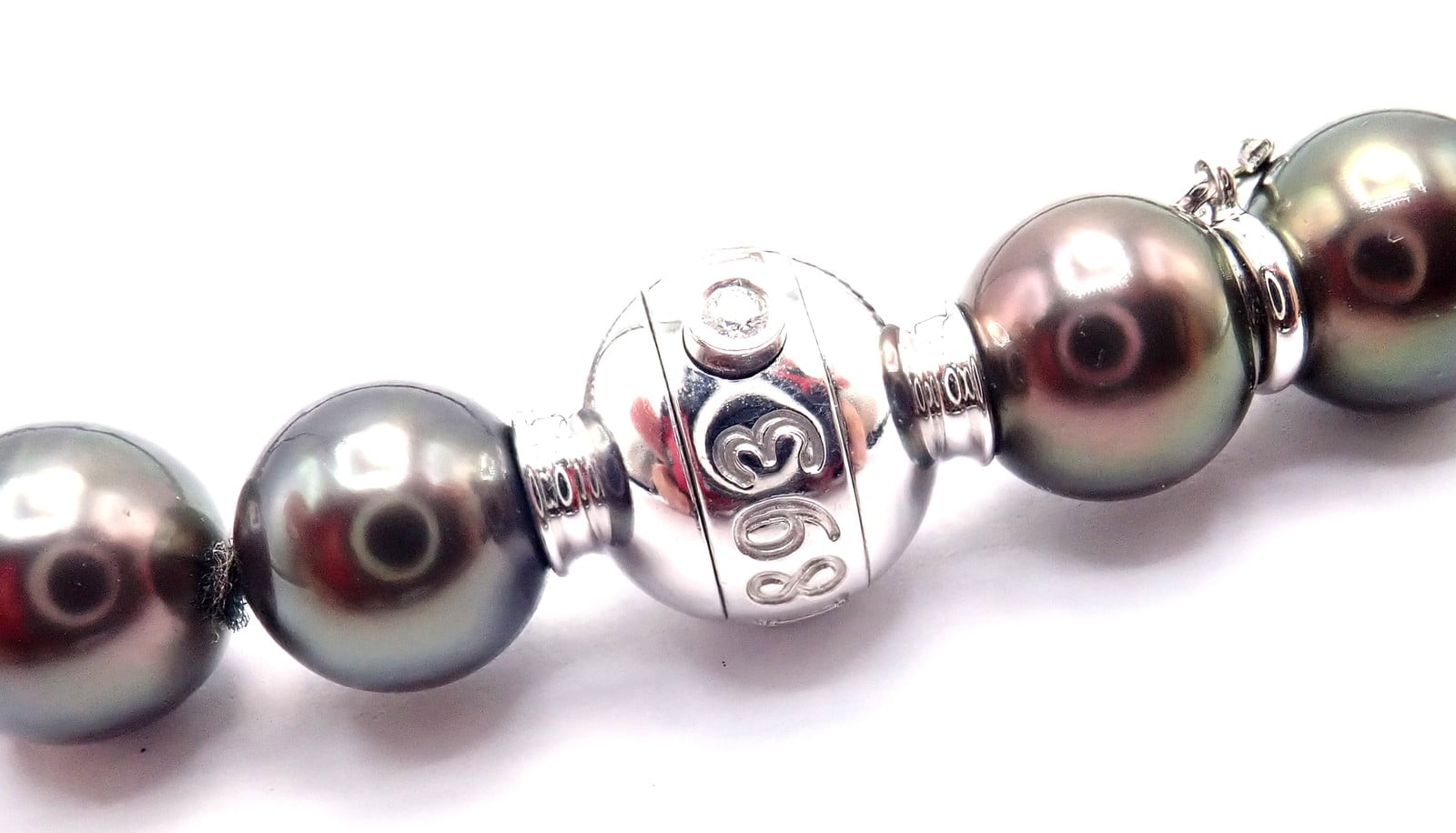 Mikimoto Jewelry & Watches:Fine Jewelry:Necklaces & Pendants Mikimoto 18k White Gold Diamond Large Tahitian South Sea Pearl Strand Necklace