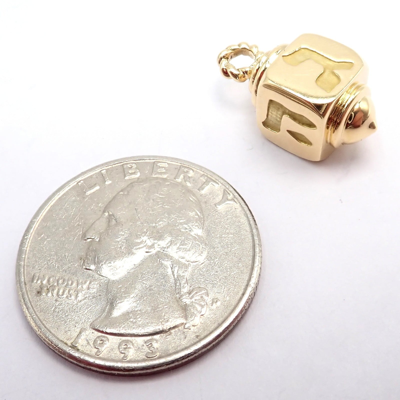 Ultra Rare Vintage Tiffany & Co. 18k Yellow Channukah Dreidel Charm Pendant | Fortrove