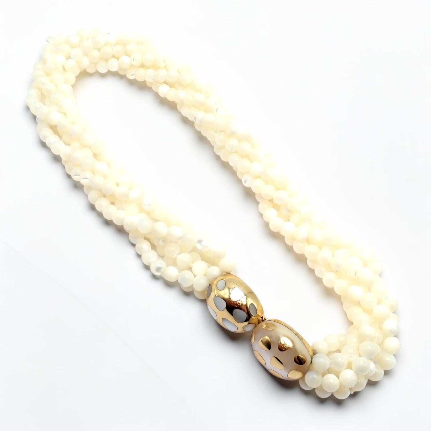 Tiffany & Co. Jewelry & Watches:Fine Jewelry:Necklaces & Pendants Tiffany & Co Cummings 18k Gold Mother Of Pearl Bead Positive Torsade Necklace